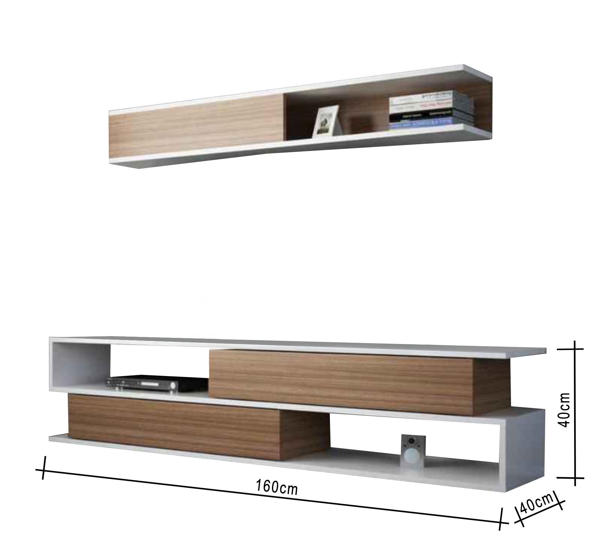 TV cabinet with overlay surfaces - Vitrine Furniture - Furniture