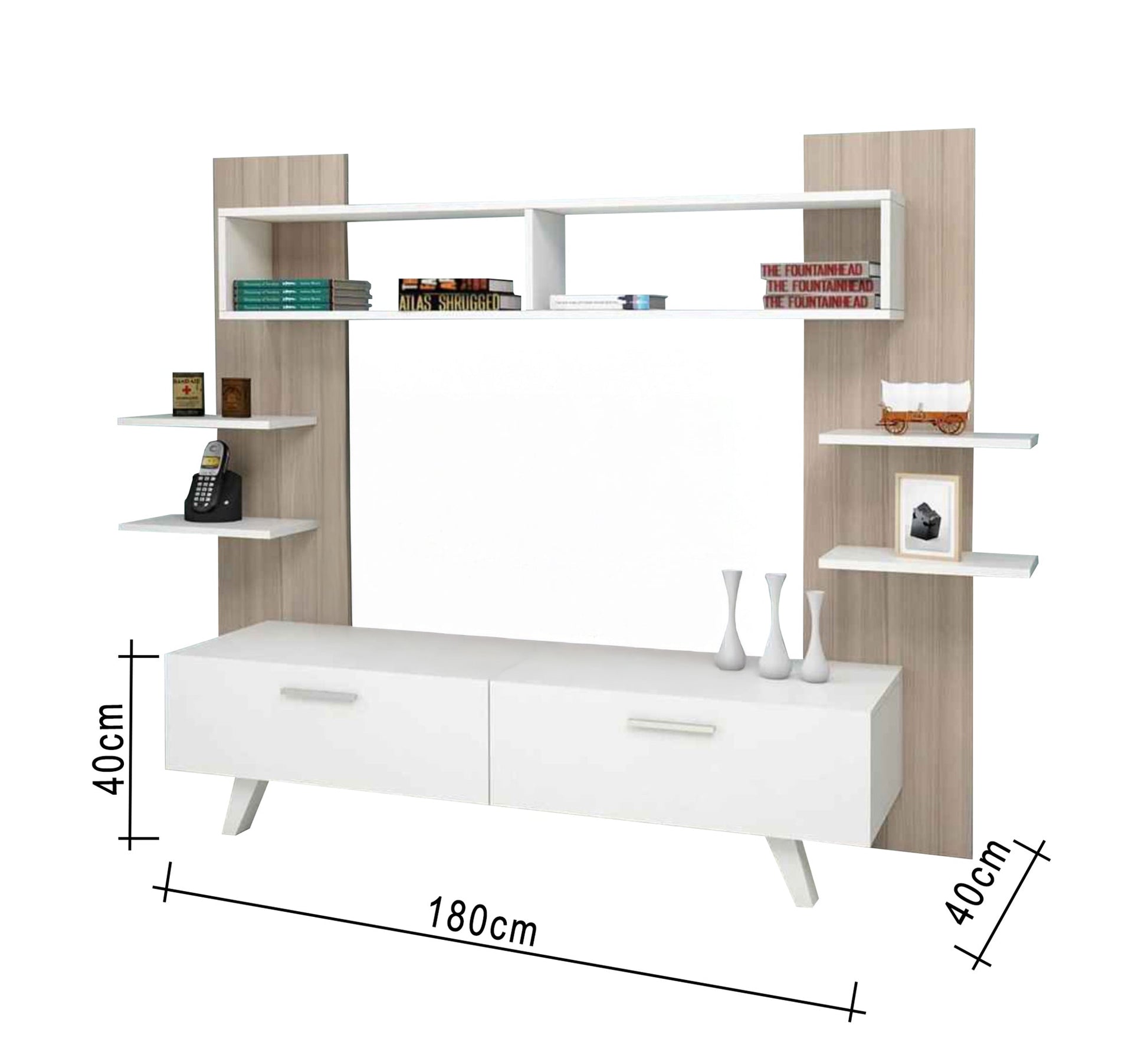TV cabinet with side shelves - Vitrine Furniture - Furniture