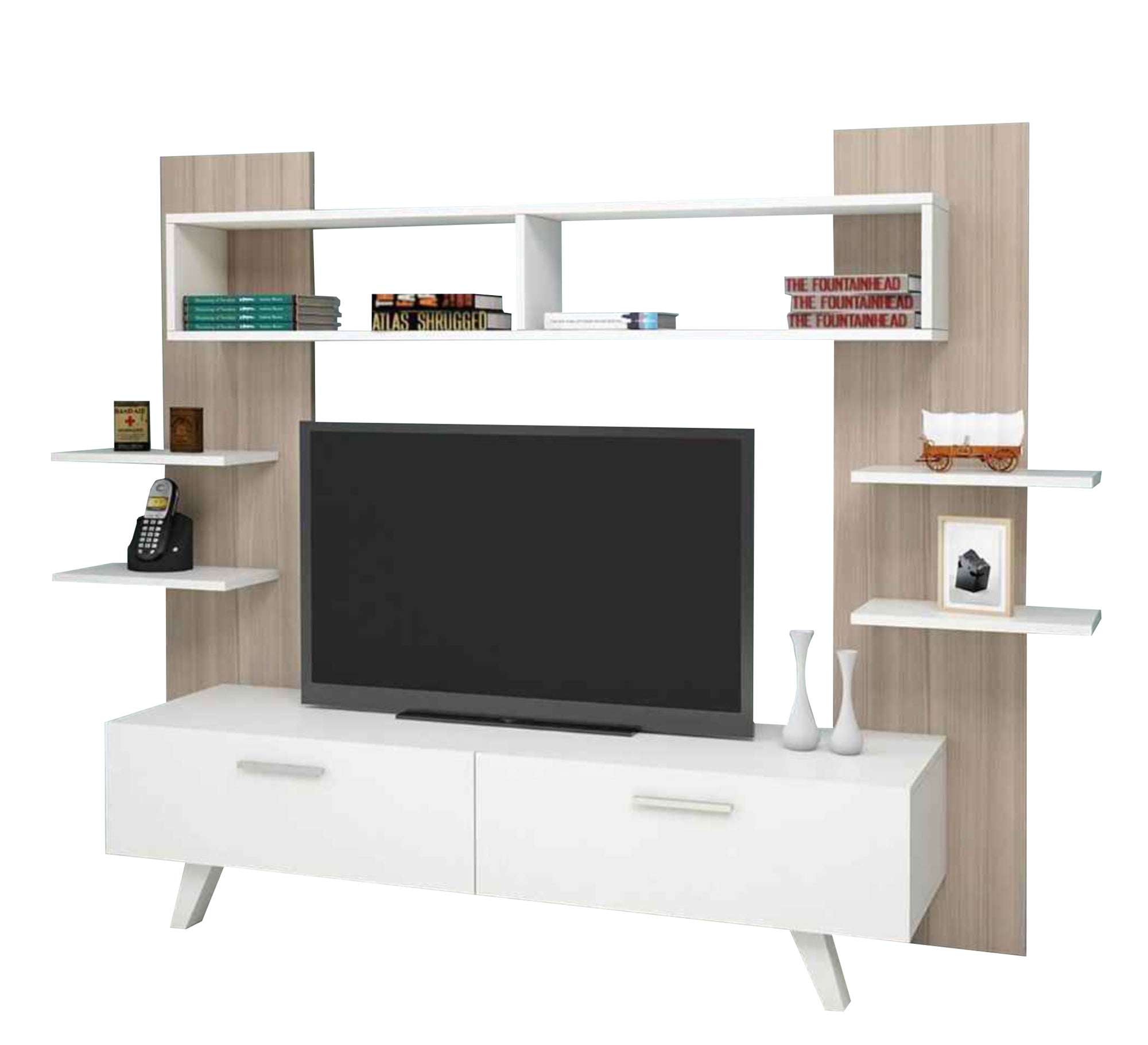 TV cabinet with side shelves - Vitrine Furniture - Furniture