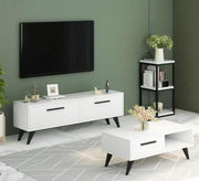 TV cabinet with white coffee table - Vitrine Furniture - Furniture