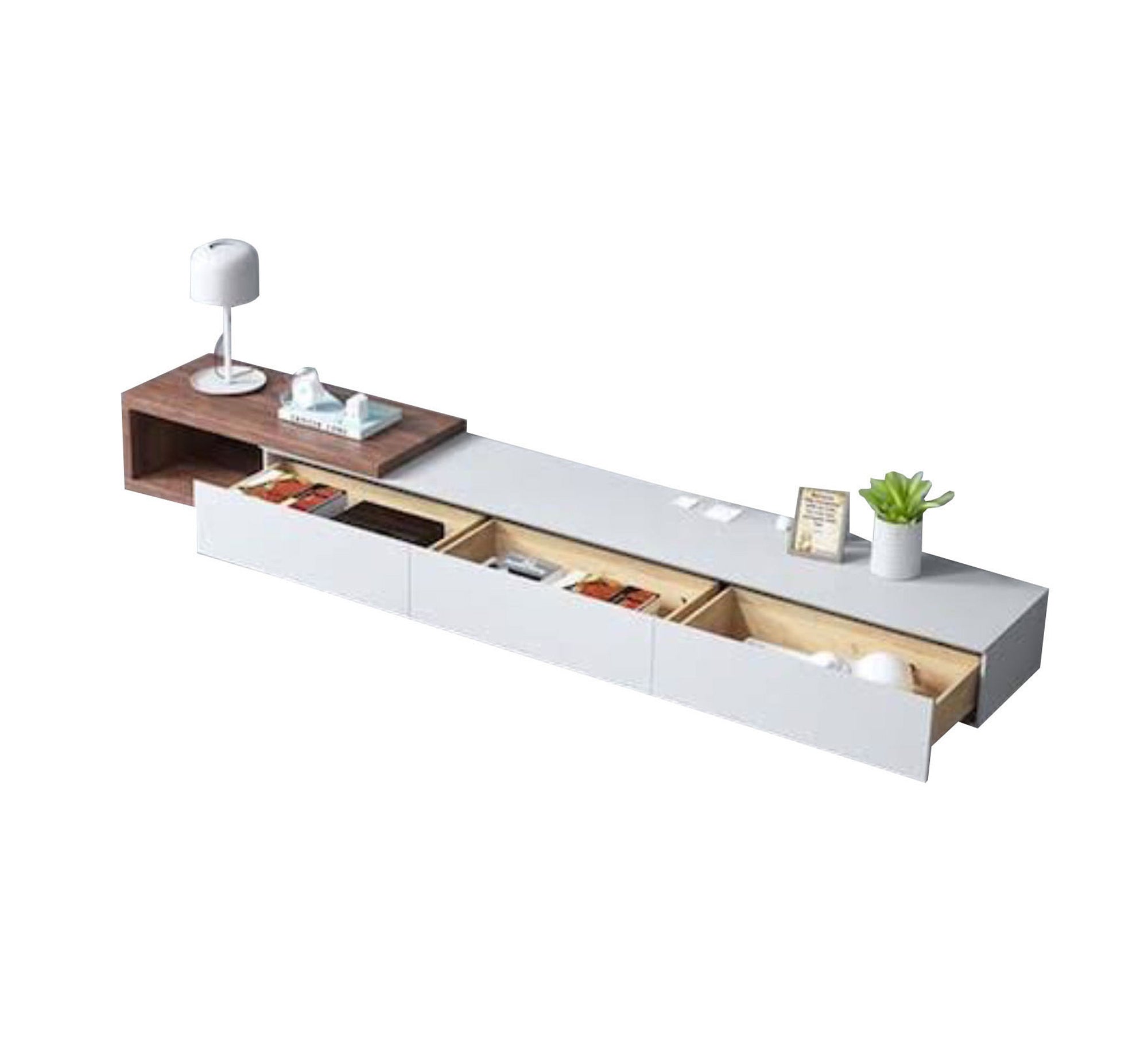 TV desk and table, white and wooden - Vitrine Furniture - Furniture