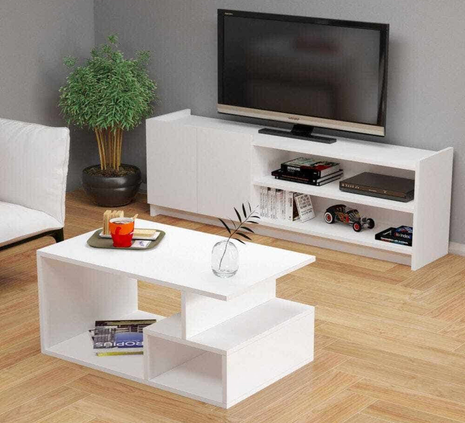 TV library with table - Vitrine Furniture - Furniture