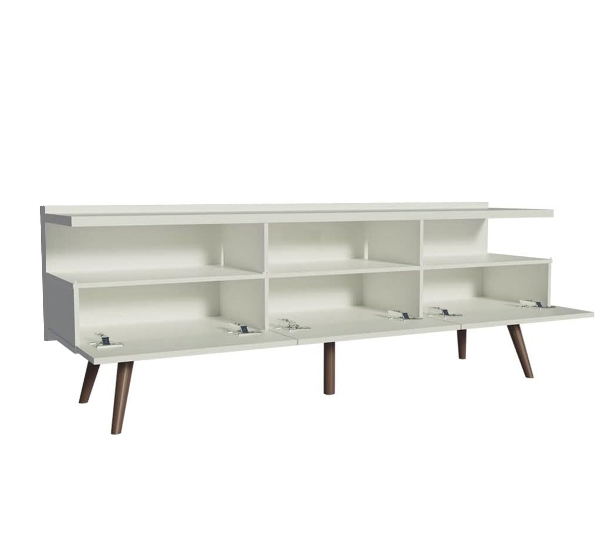 TV Table: 3 Shelves, 3 Doors, High Legs - Vitrine Furniture - Furniture