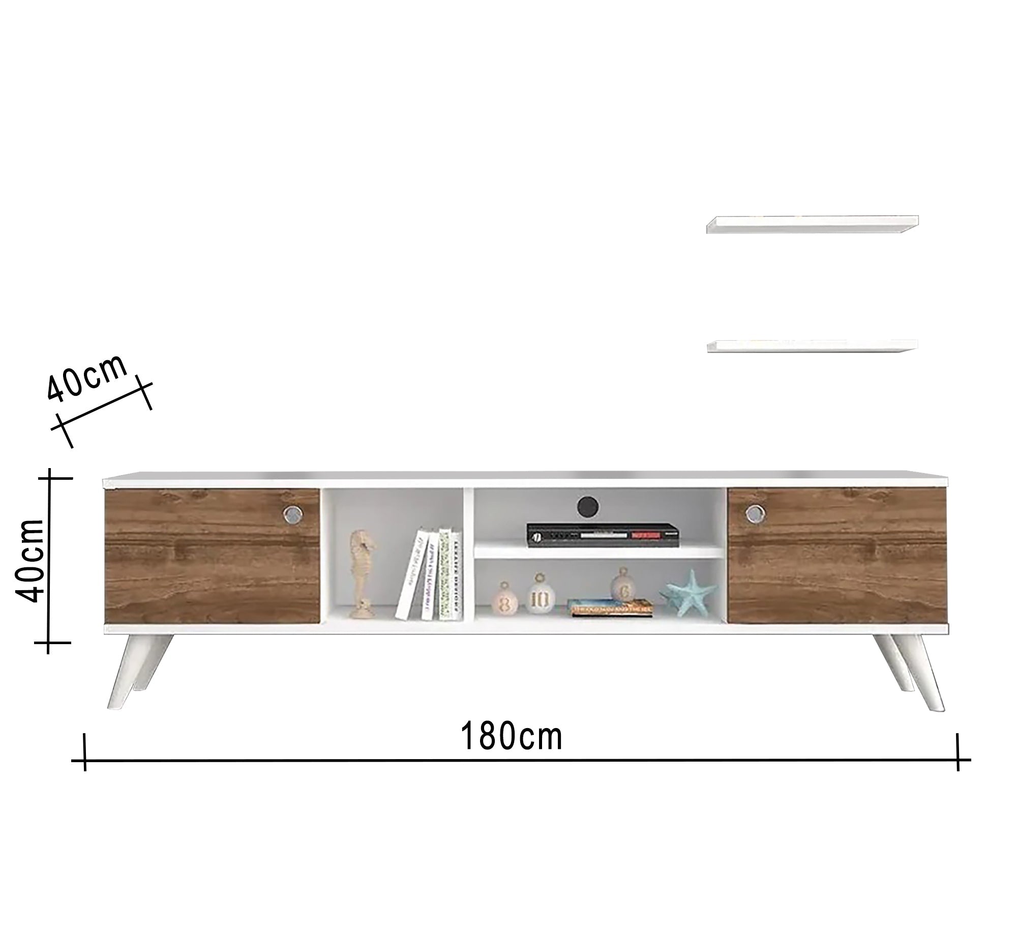 TV table equipped with wall shelves - Vitrine Furniture - Furniture