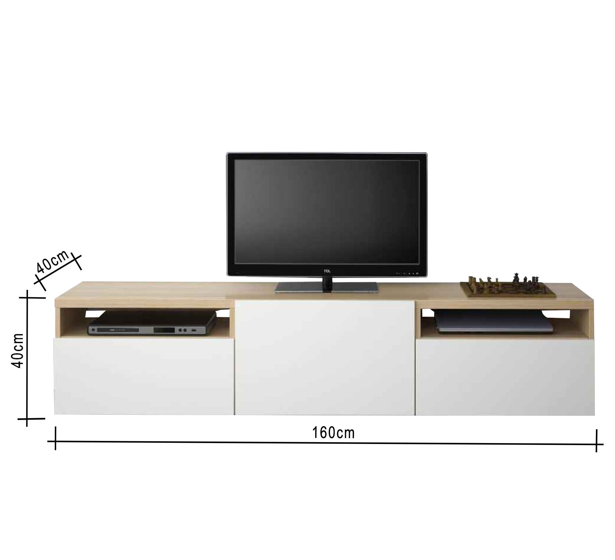 TV table with beige wooden top - Vitrine Furniture - Furniture