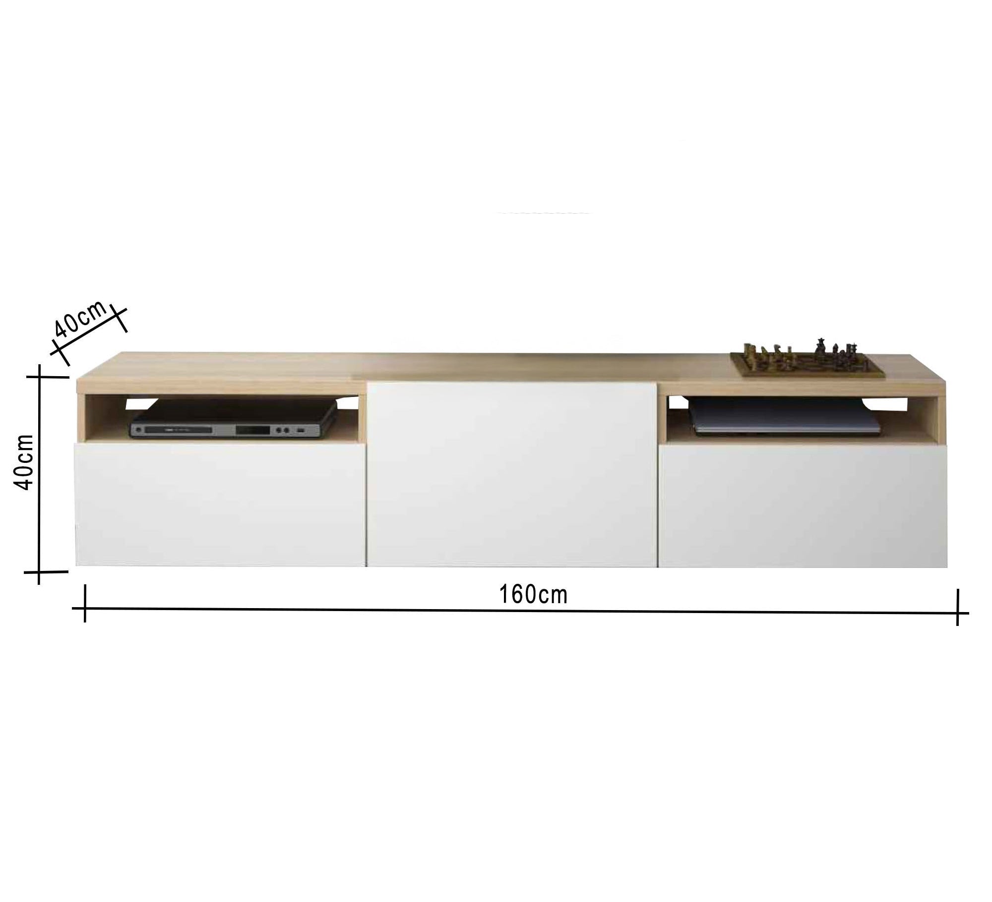 TV table with beige wooden top - Vitrine Furniture - Furniture