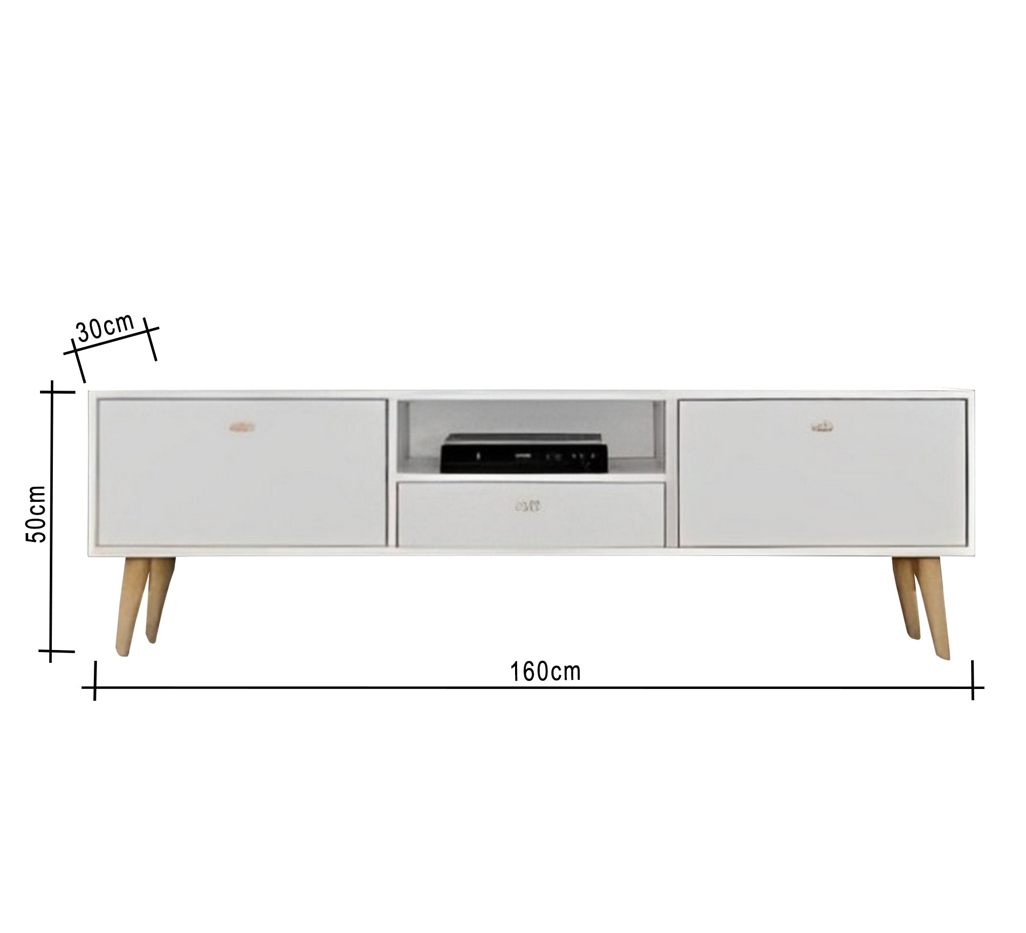 TV table with drawer, two leaves and legs - Vitrine Furniture - Furniture
