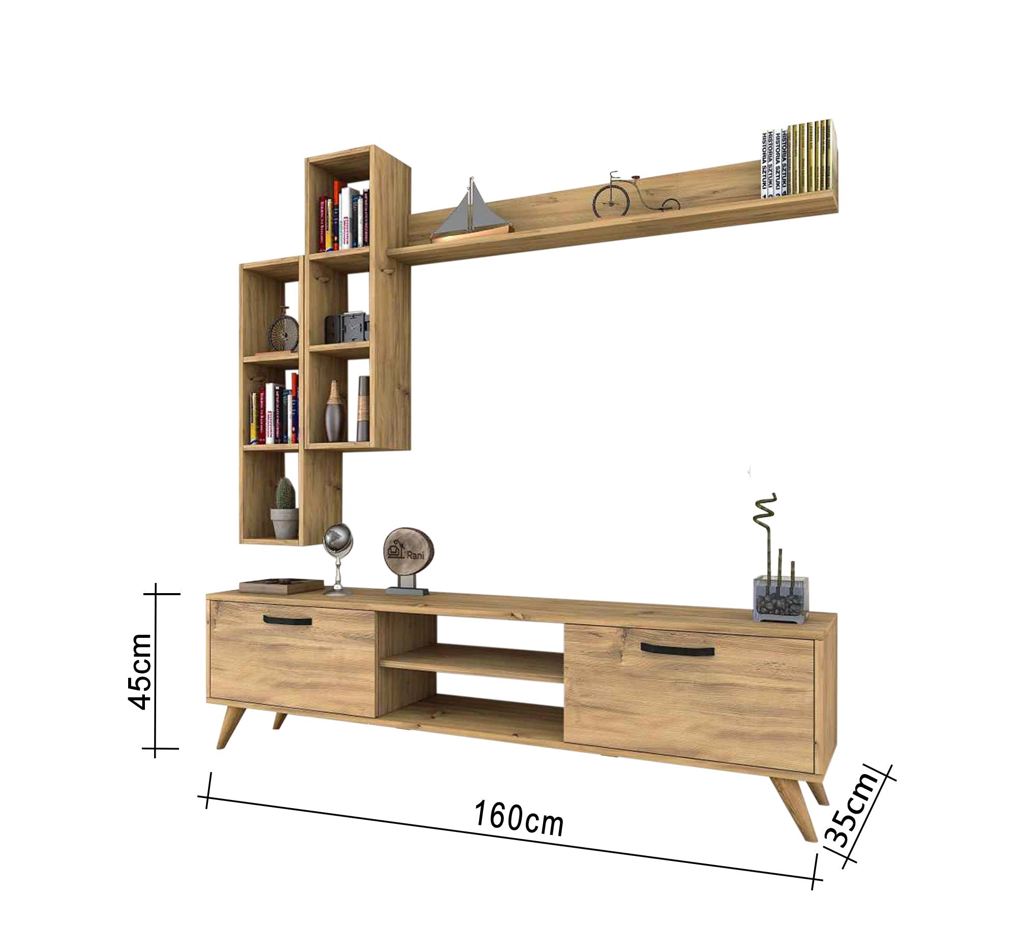 TV Table with Elegant MDF Wood, Timeless Charm - Vitrine Furniture - TV Table & Cabinet