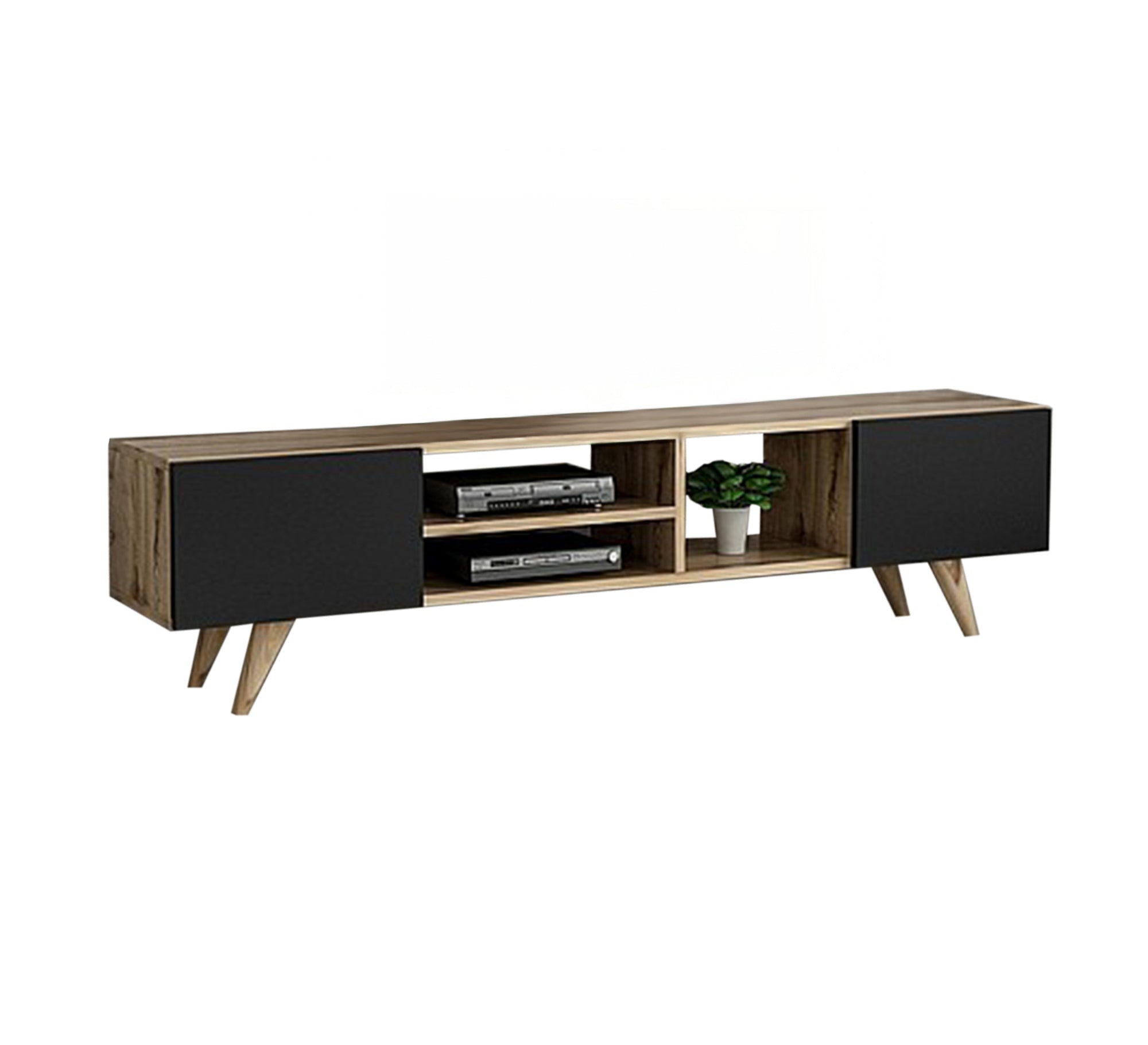 TV table with high legs, black and beige - Vitrine Furniture - Furniture