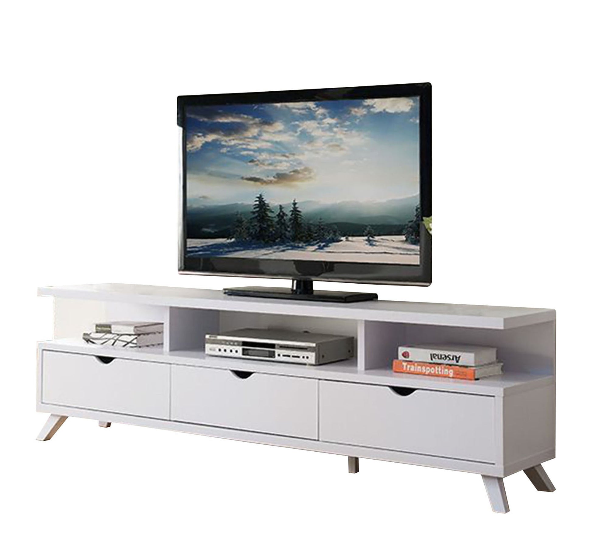 TV table with high legs, white - Vitrine Furniture - Furniture