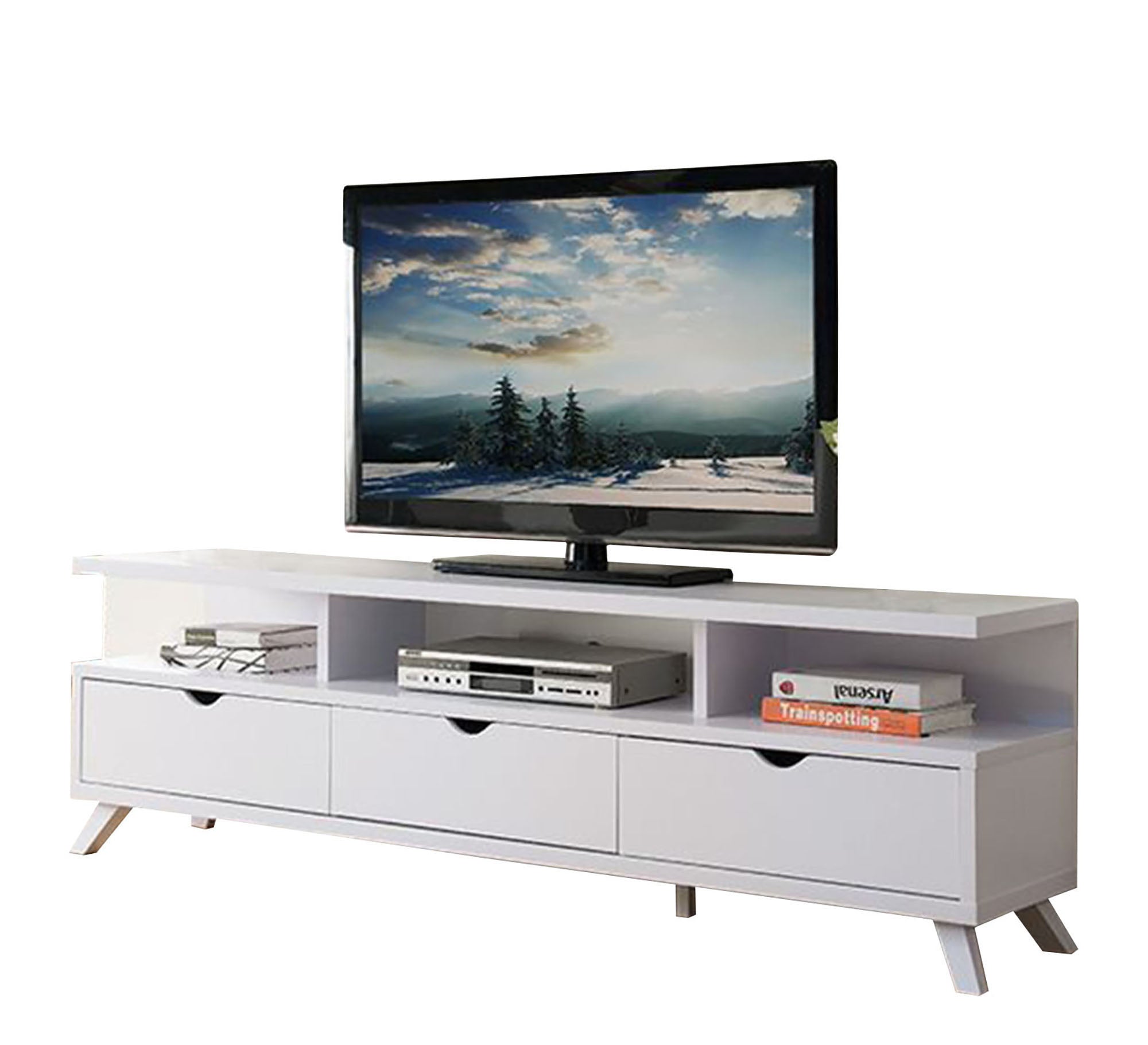 TV table with high legs, white - Vitrine Furniture - Furniture