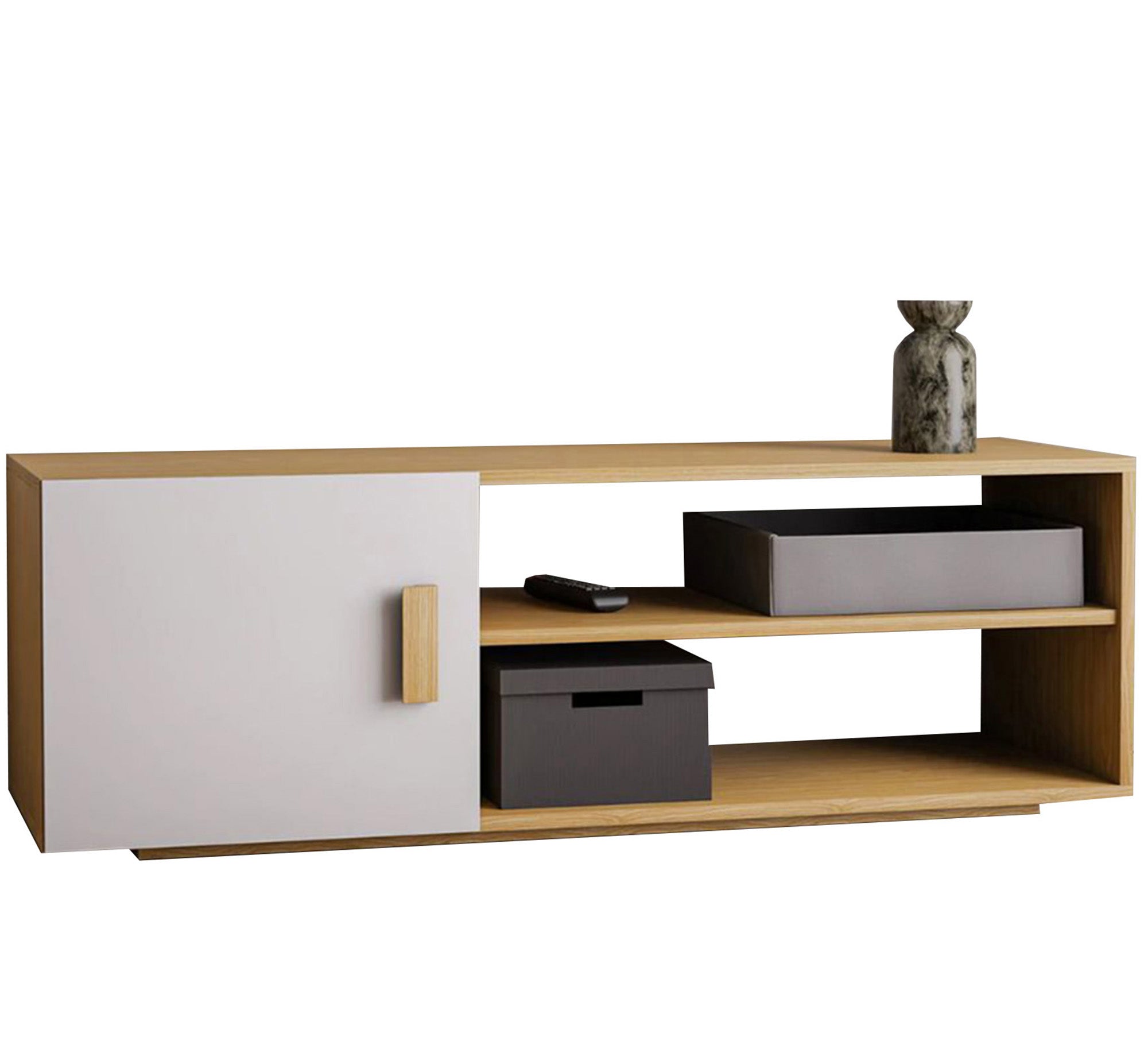 TV table with hinged leaf and shelves - Vitrine Furniture - TV Table & Cabinet