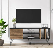 TV table with longitudinal and transverse barriers and strong metal legs - Vitrine Furniture - Furniture