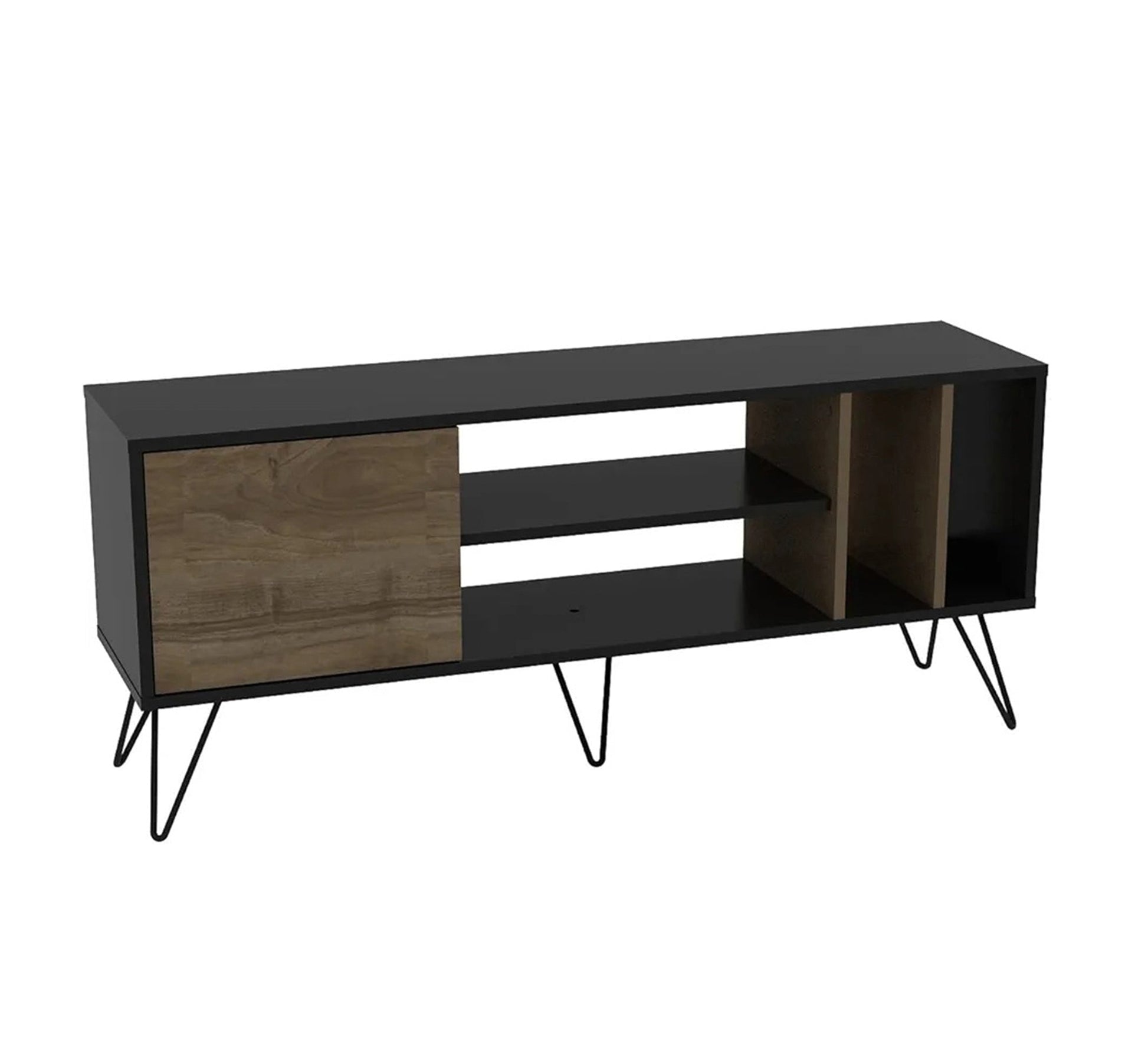 TV table with longitudinal and transverse barriers and strong metal legs - Vitrine Furniture - Furniture