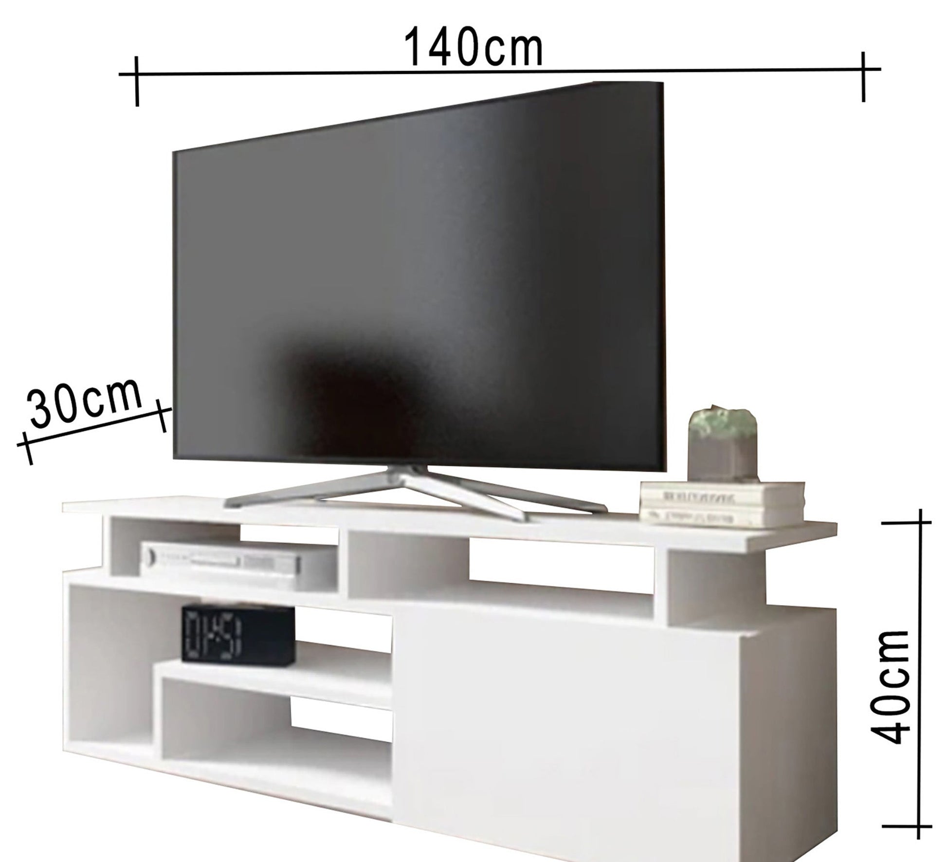 TV table with Overlapping shelves - Vitrine Furniture - TV Table & Cabinet