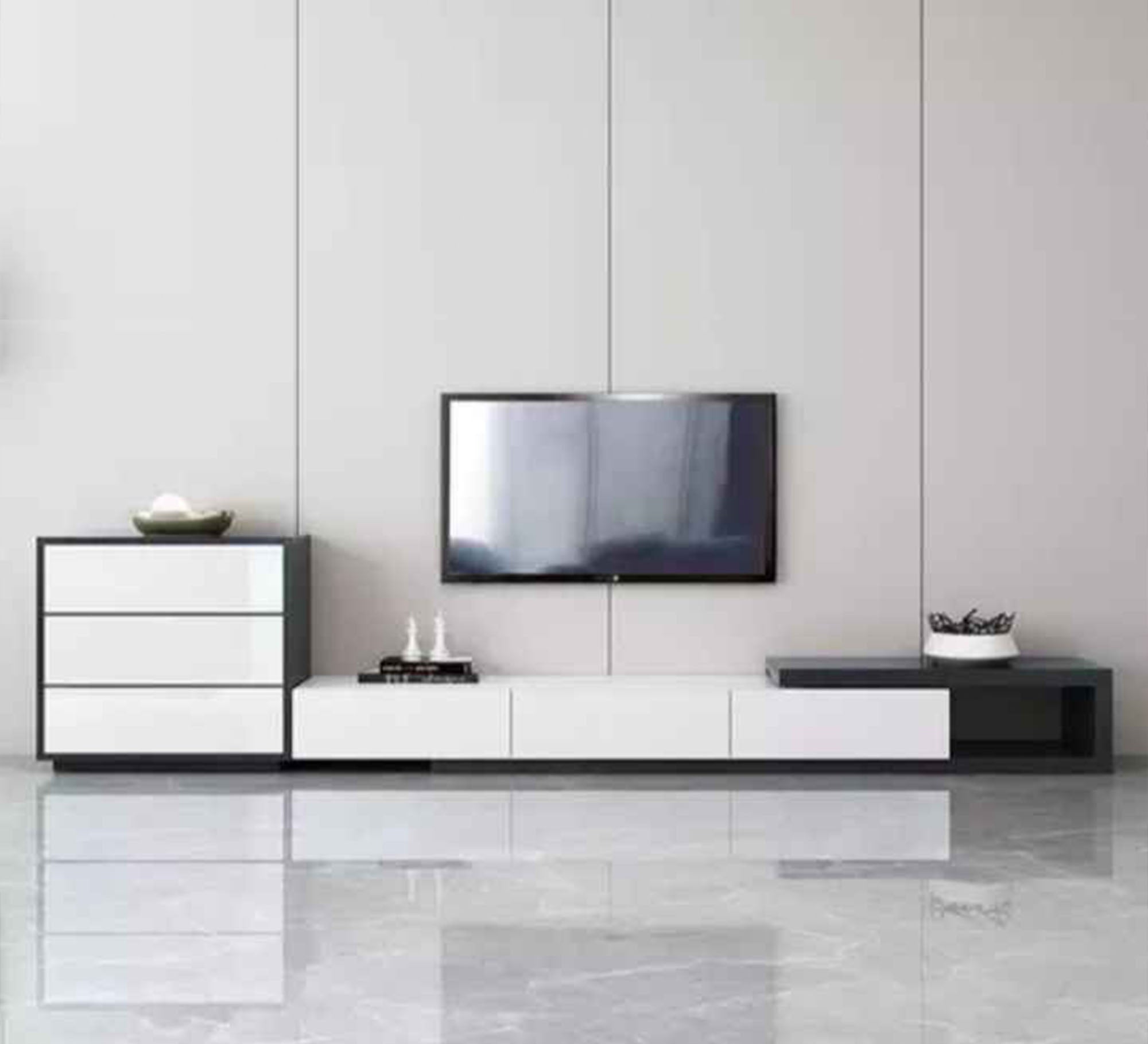 TV table with overlapping surfaces - Vitrine Furniture - Furniture