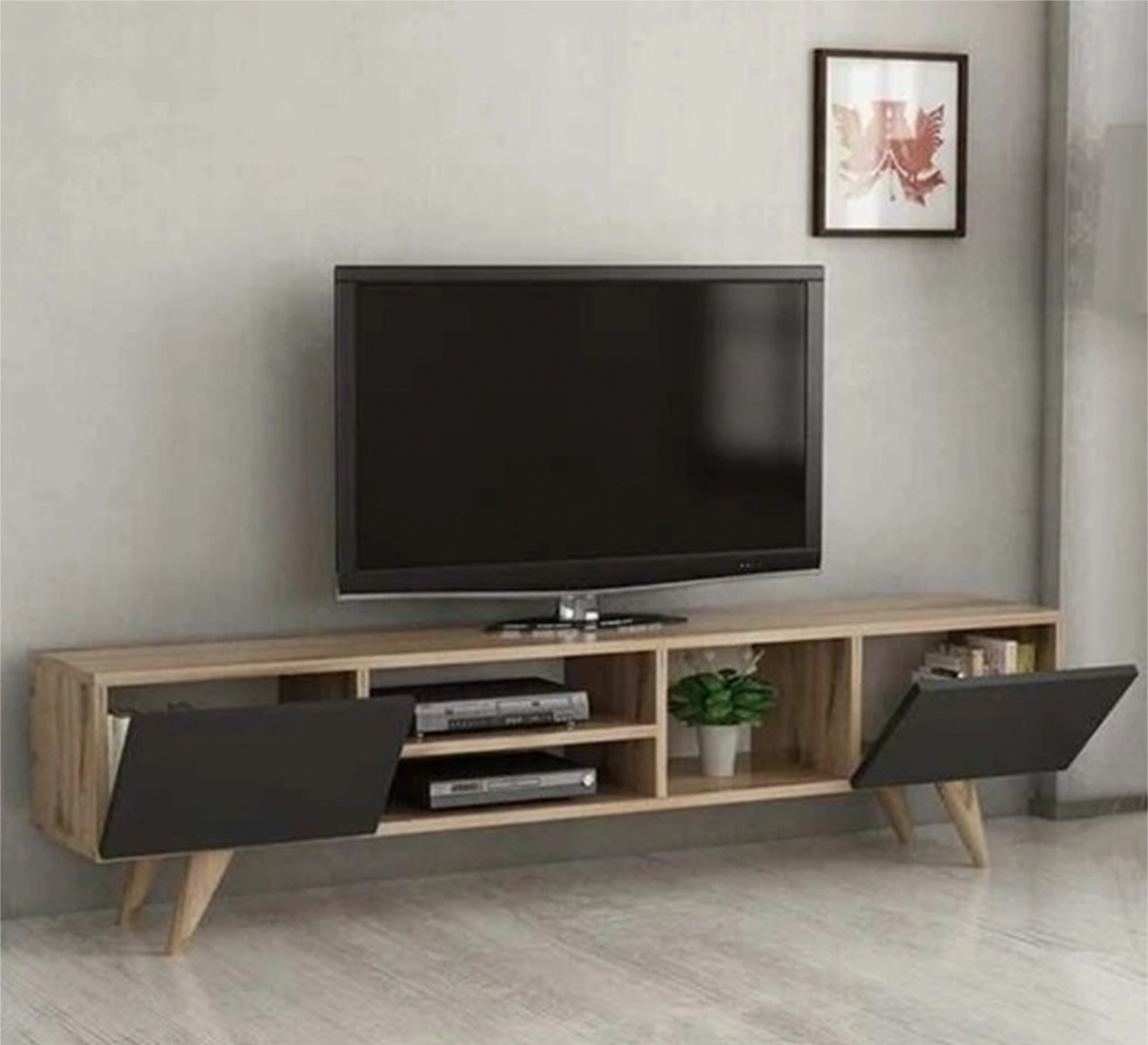 TV table with side doors and middle shelves - Vitrine Furniture - Furniture