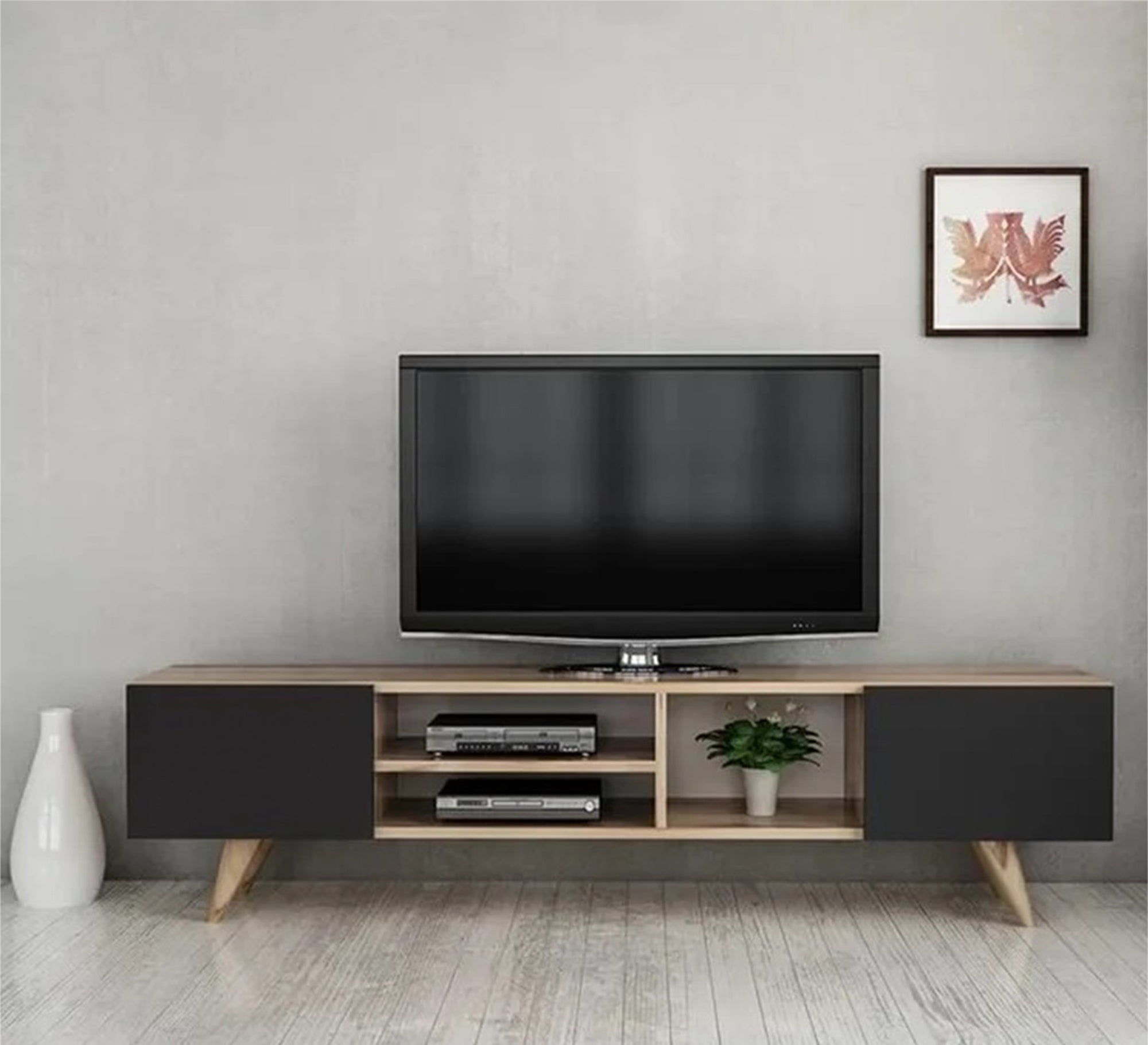 TV table with side doors and middle shelves - Vitrine Furniture - Furniture