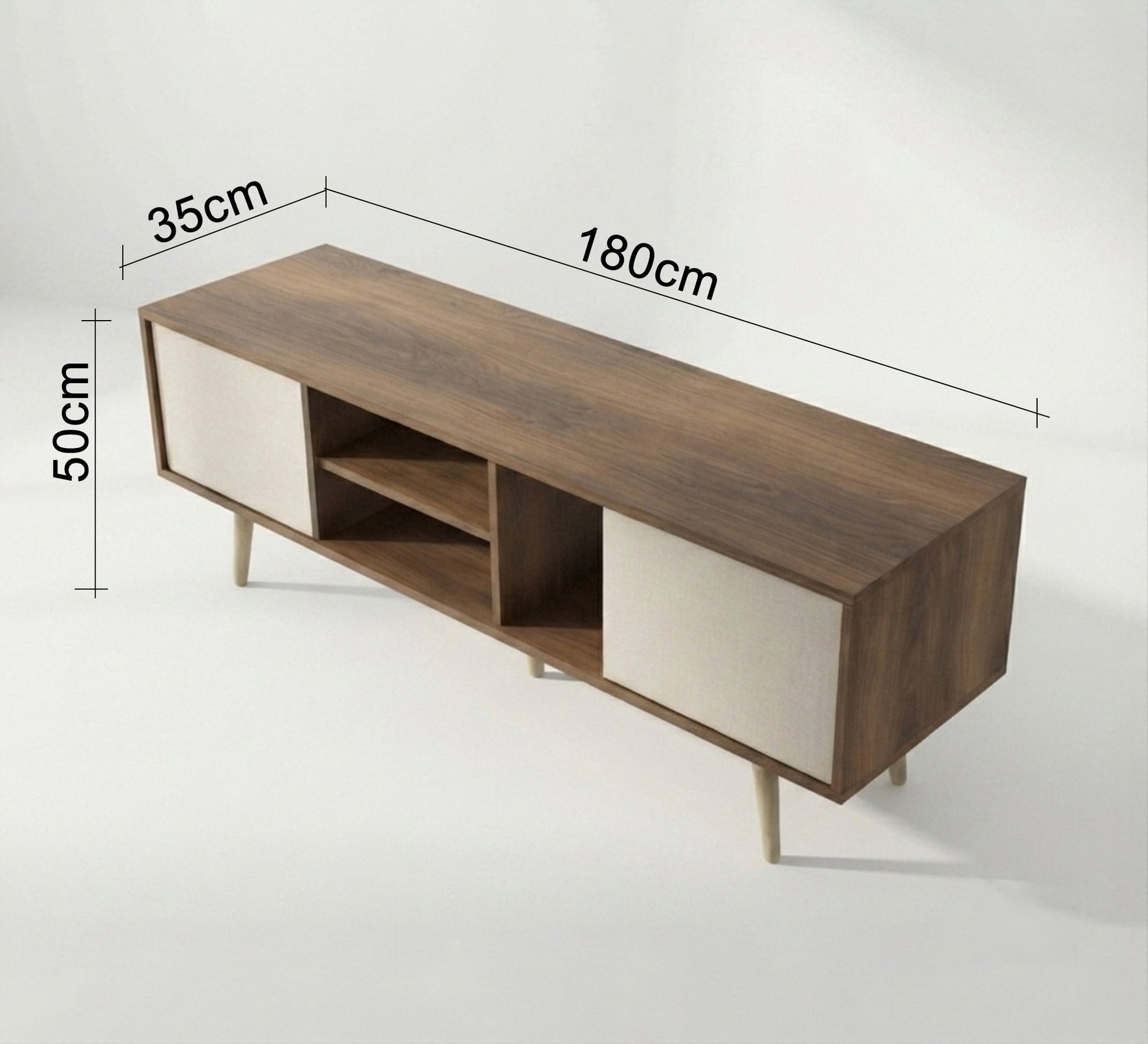 TV table with side doors and middle shelves - Vitrine Furniture - TV Table & Cabinet