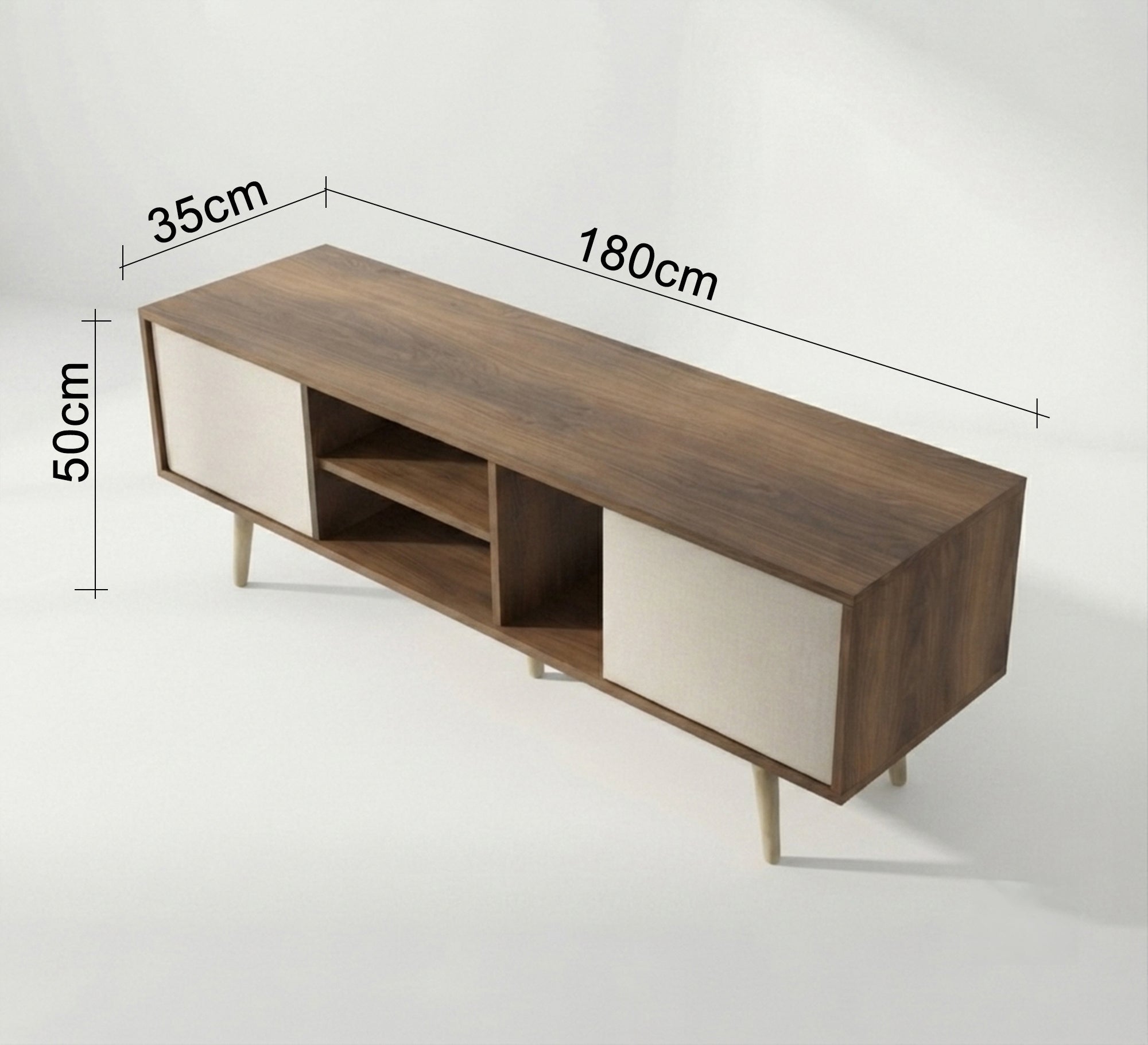 TV table with side doors and middle shelves - Vitrine Furniture - TV Table & Cabinet