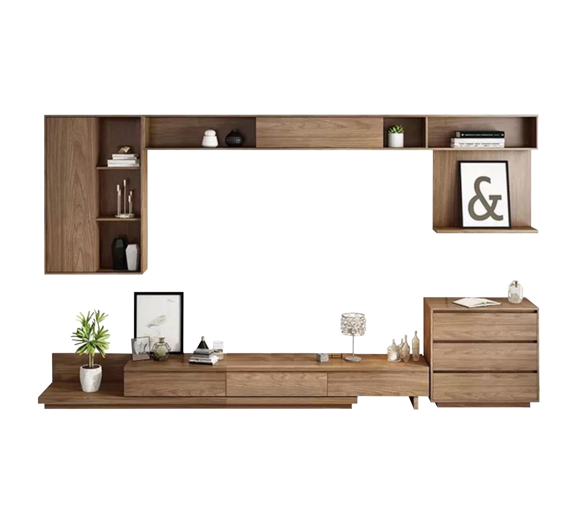 TV table with Top shelves & coffee Table - Vitrine Furniture - Furniture