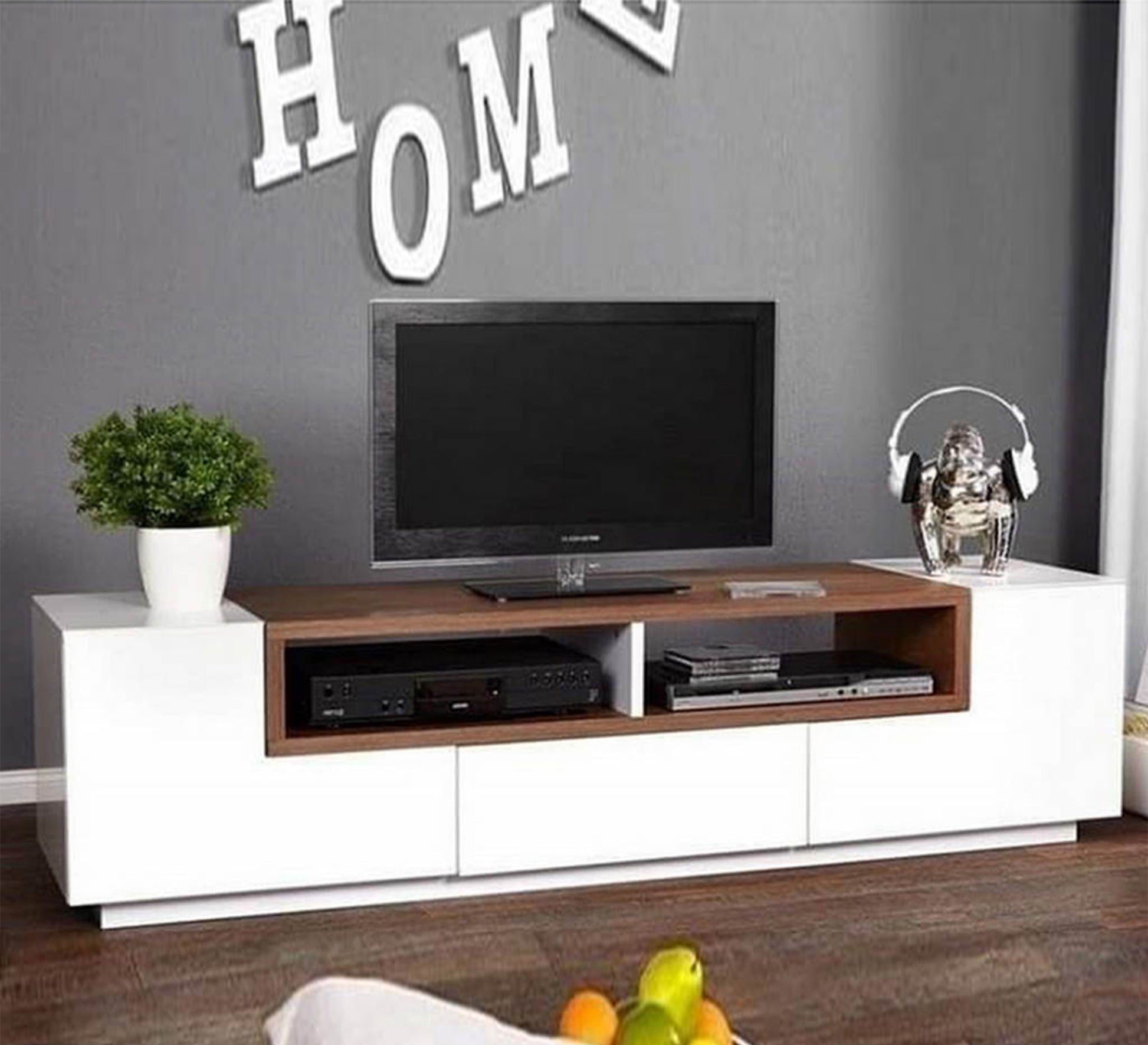 TV table with Turkish walnut disc - Vitrine Furniture - Furniture