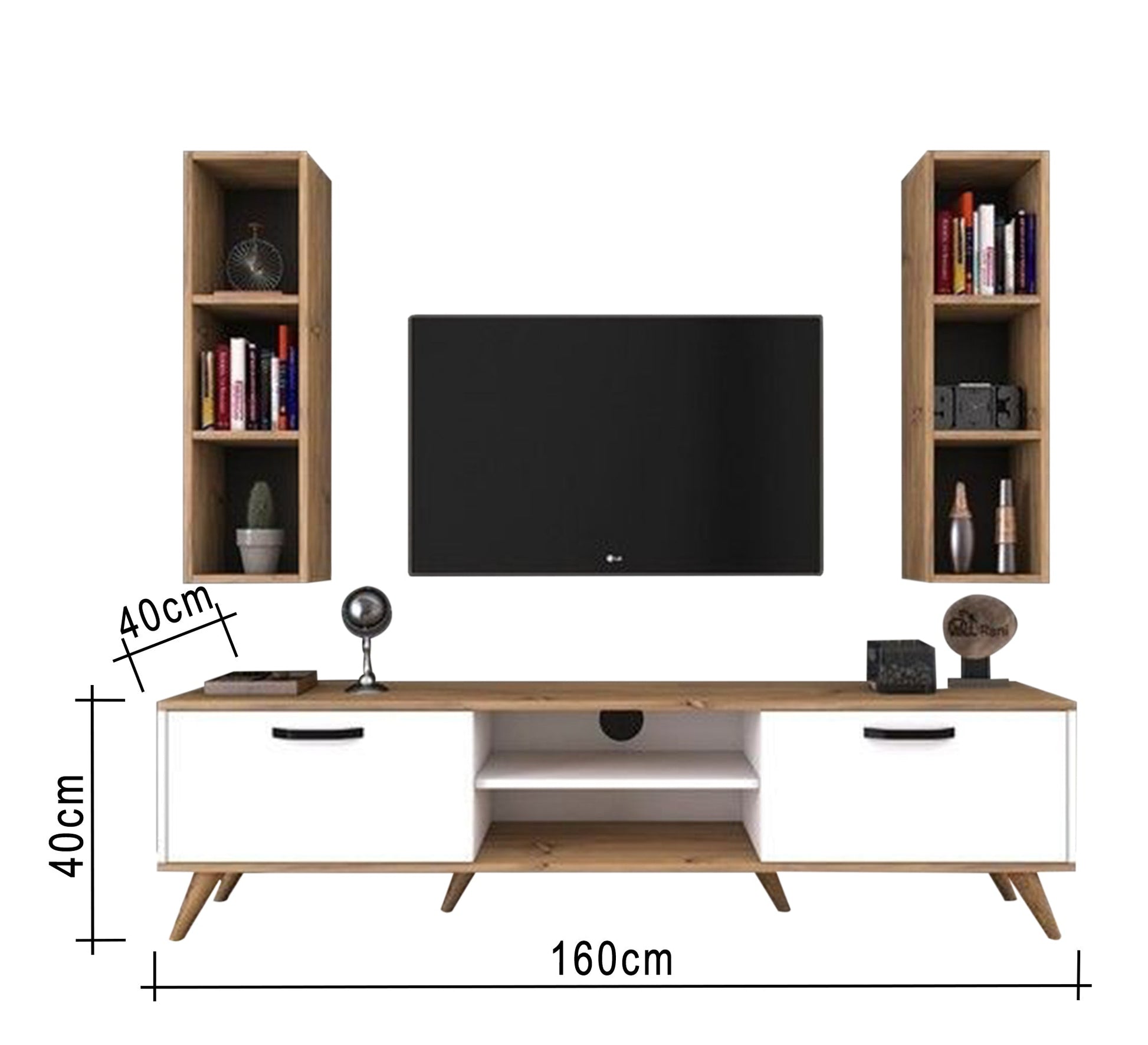 TV table with two wall shelves - Vitrine Furniture - Furniture