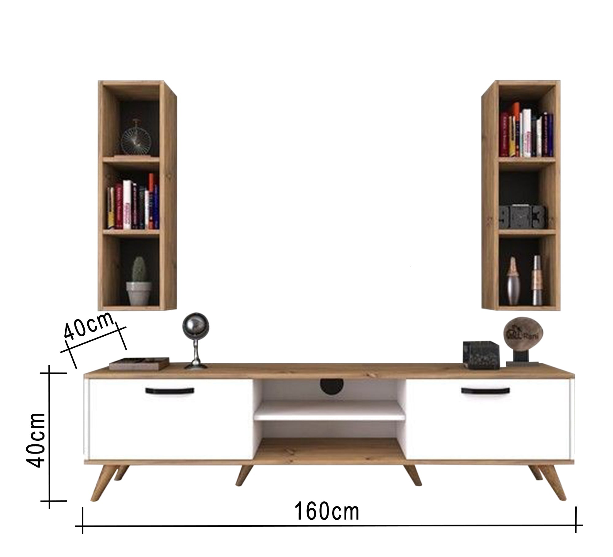 TV table with two wall shelves - Vitrine Furniture - Furniture