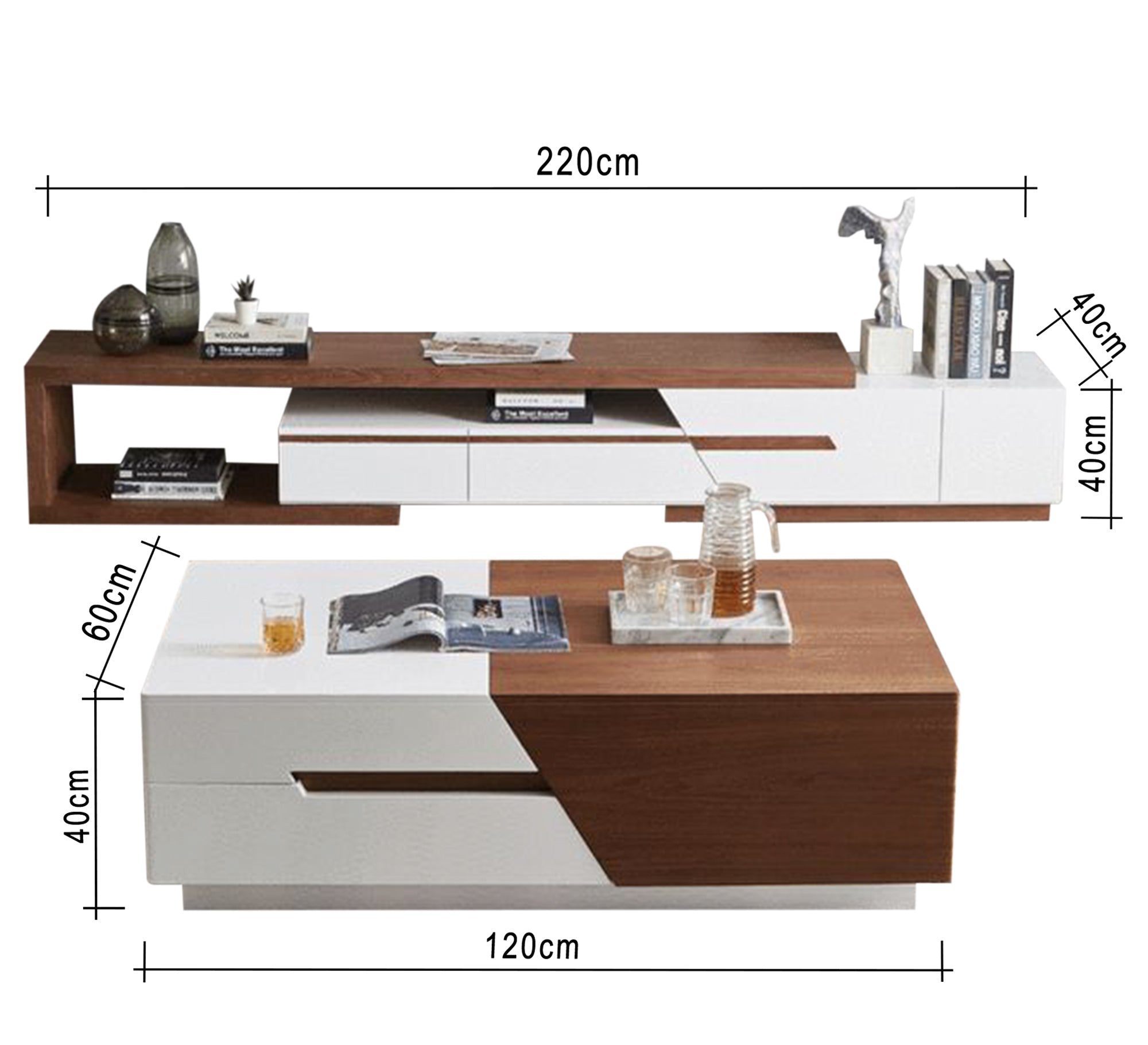 TV unit and table that you can open - Vitrine Furniture - Furniture