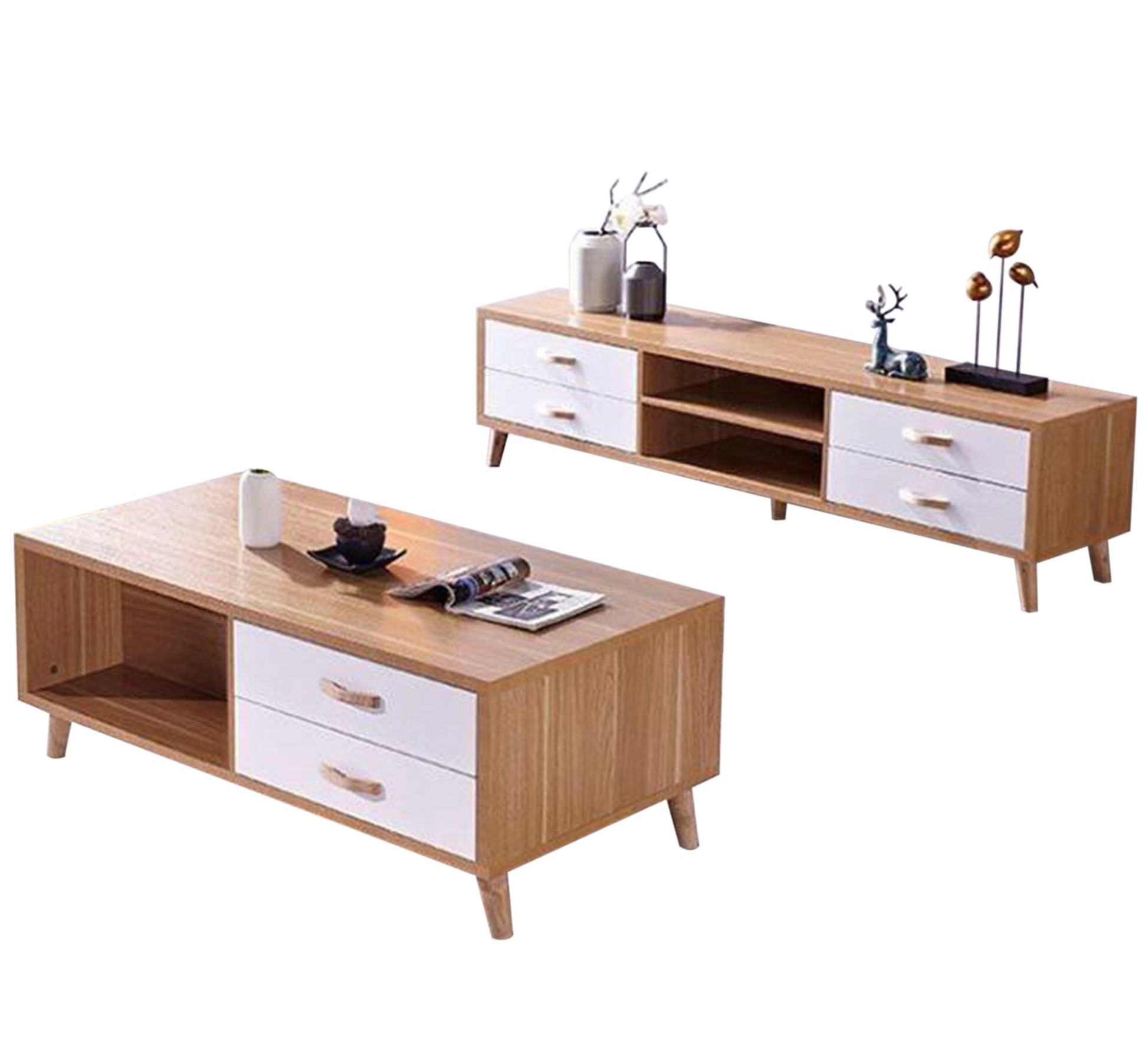 TV unit and table with a simple design - Vitrine Furniture - Furniture