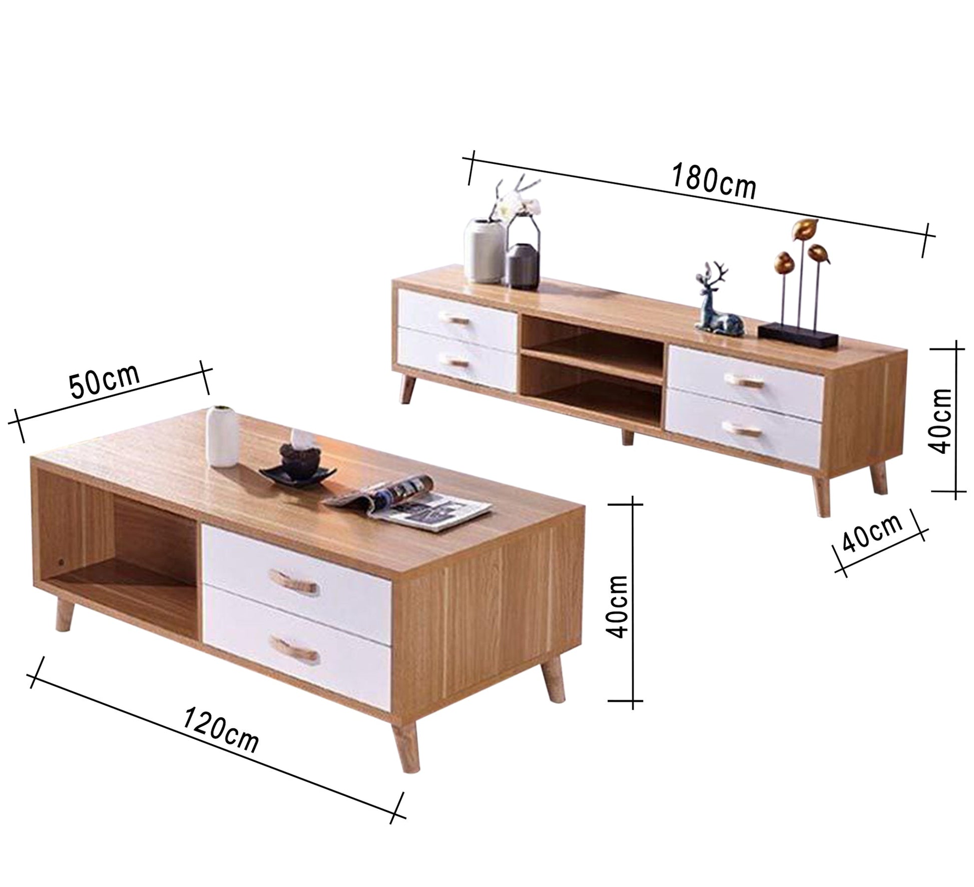 TV unit and table with a simple design - Vitrine Furniture - Furniture
