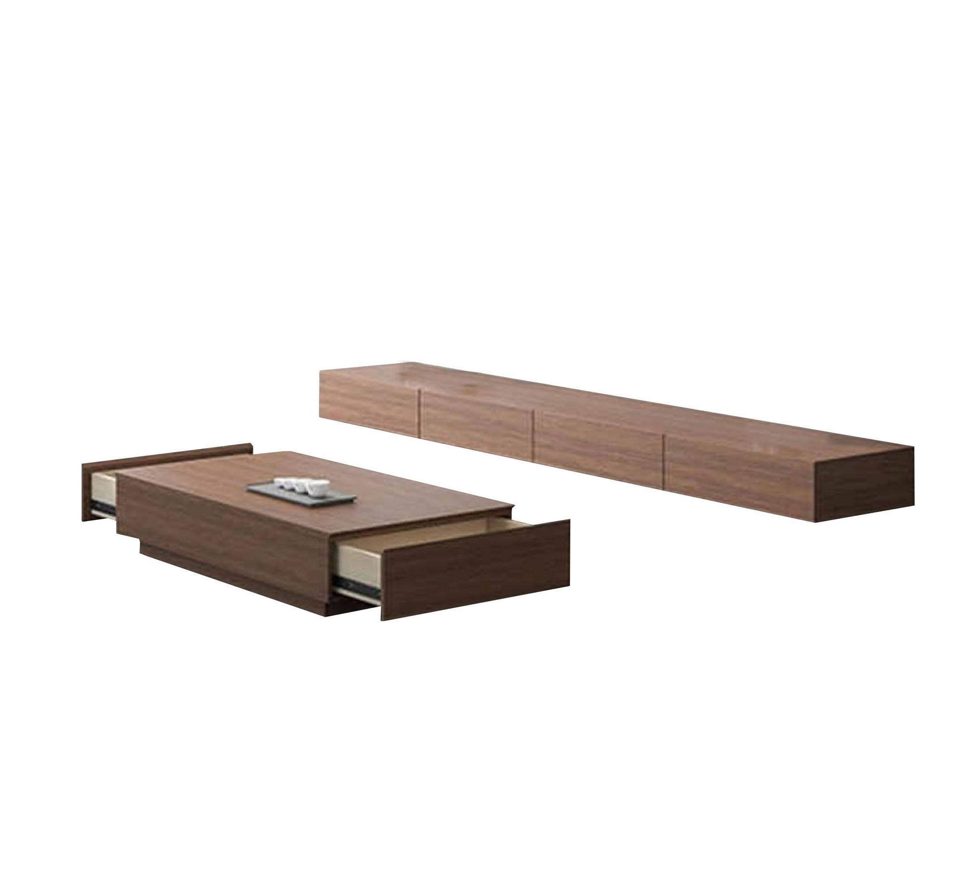 TV unit and table with wooden stairs - Vitrine Furniture - Furniture