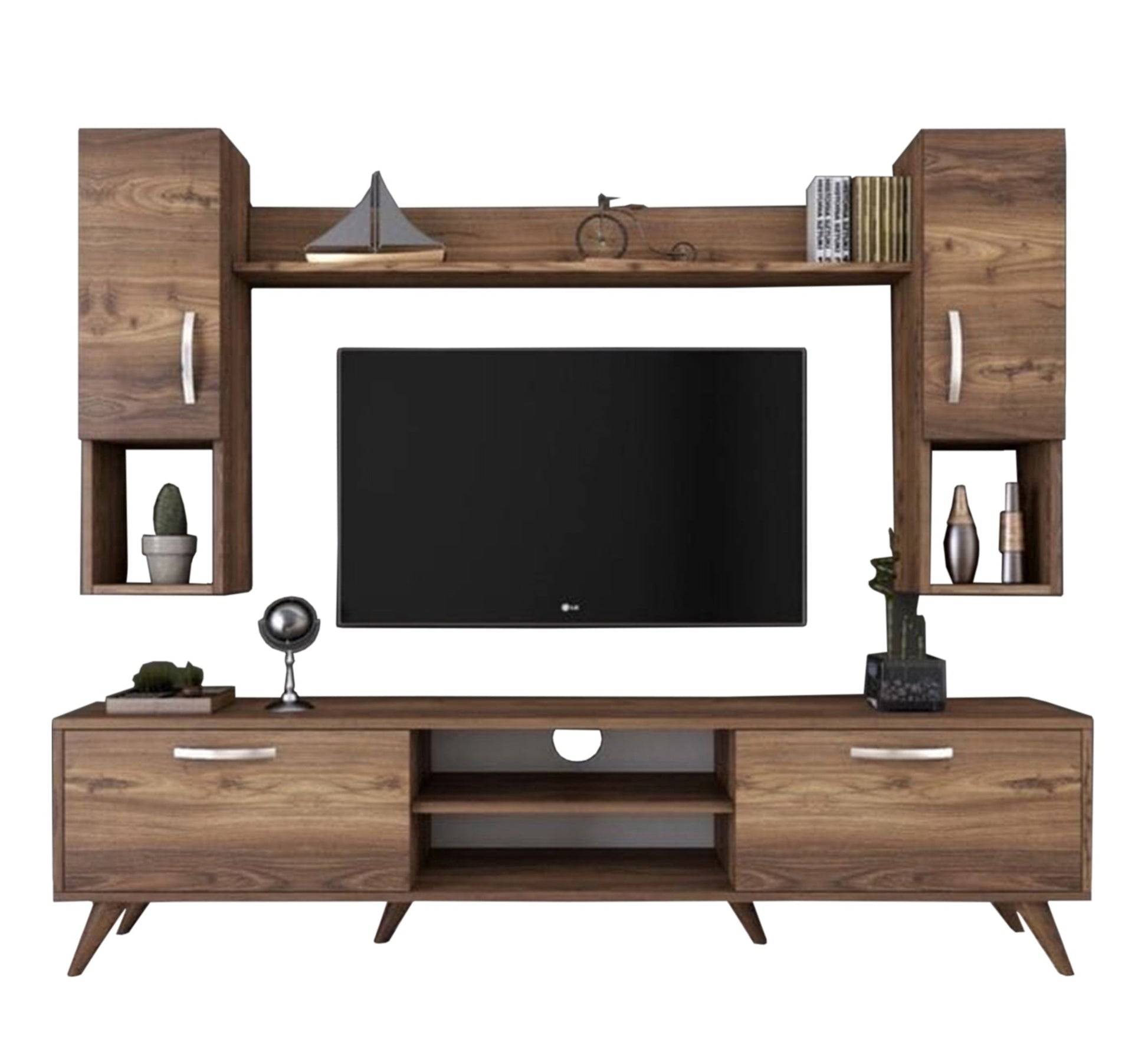 TV unit in a coffee wooden color - Vitrine Furniture - TV Table & Cabinet