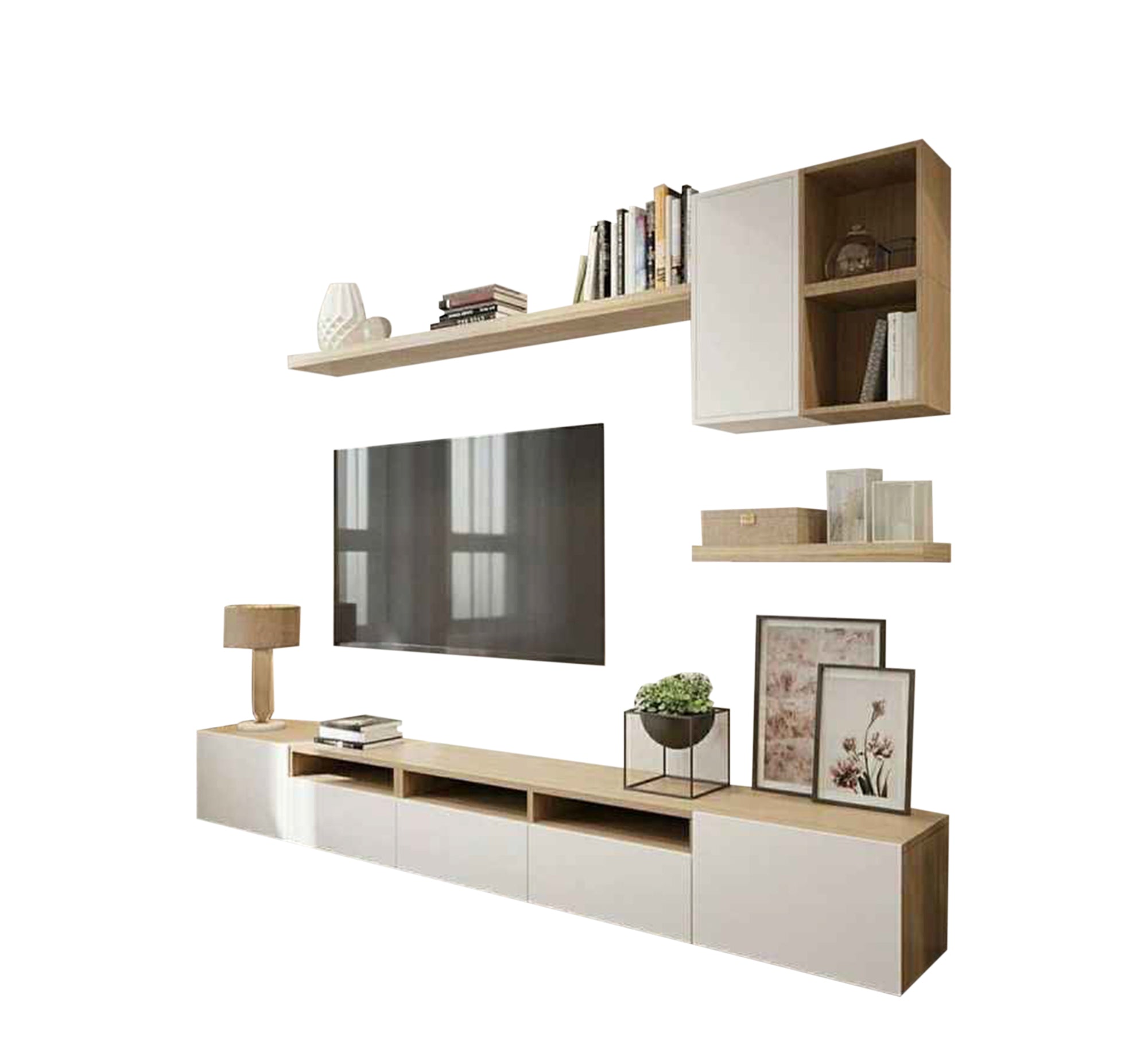 TV Unit: Sleek Design with Space - Saving Shelves - Vitrine Furniture - Furniture