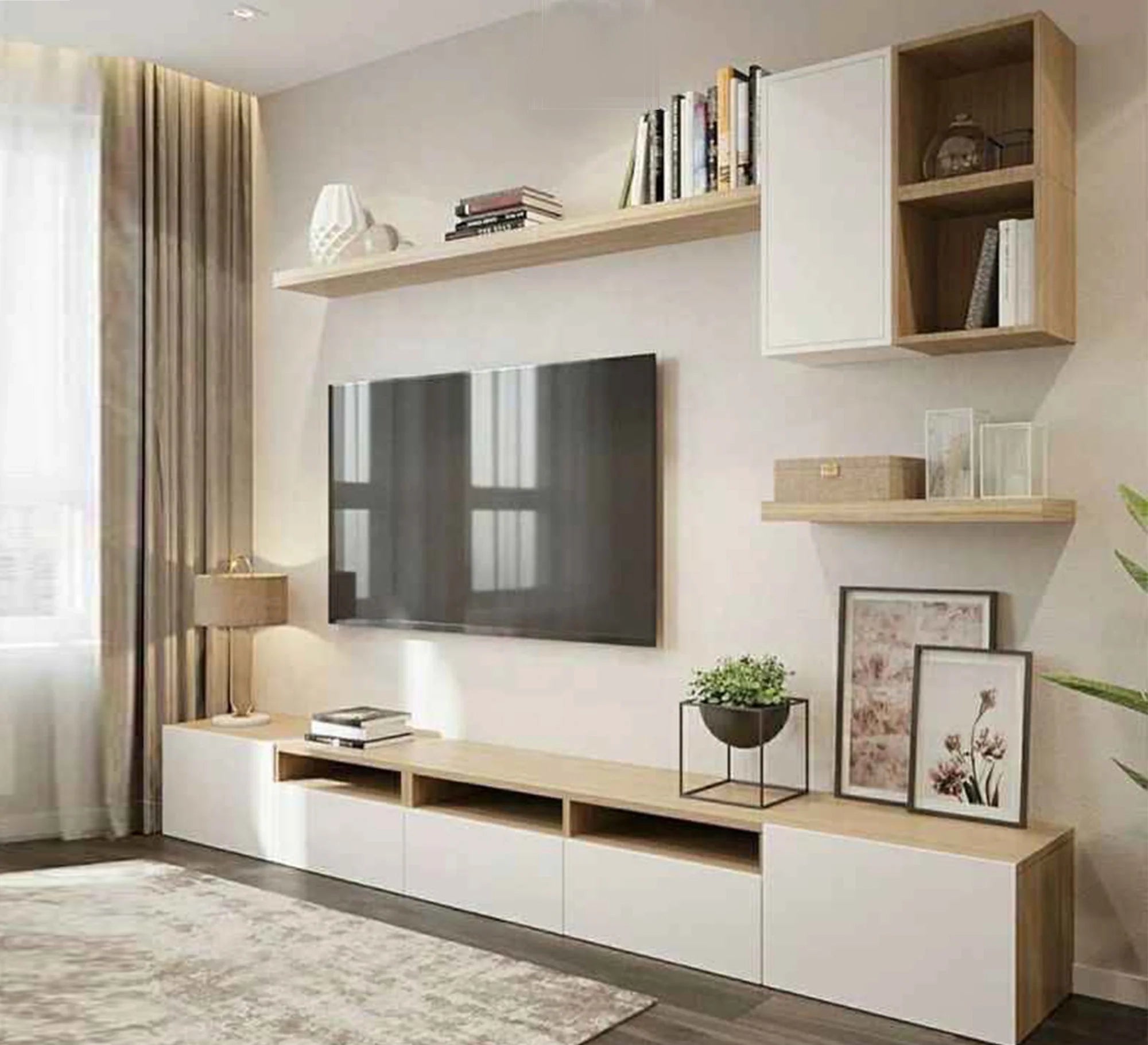 TV Unit: Sleek Design with Space - Saving Shelves - Vitrine Furniture - Furniture