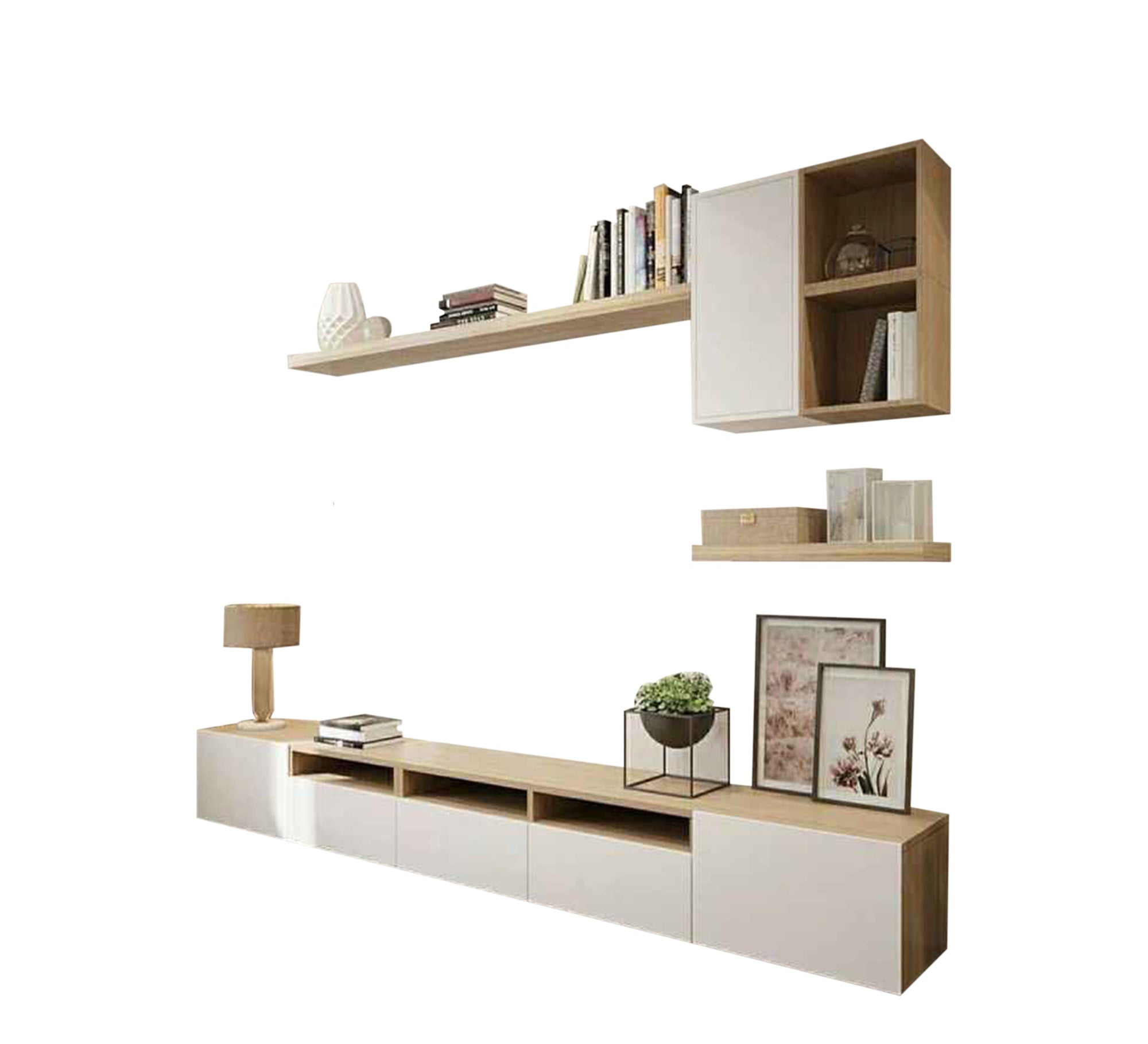 TV Unit: Sleek Design with Space - Saving Shelves - Vitrine Furniture - Furniture