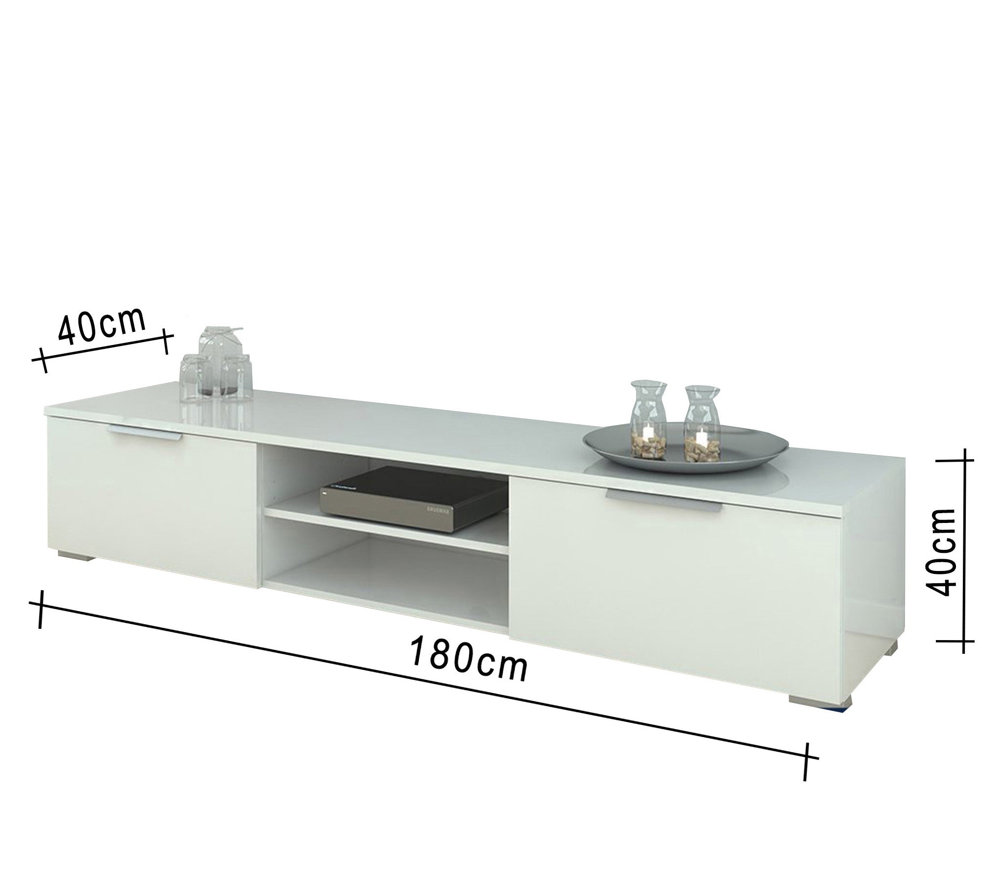 TV unit with flip - up cover and shelves - Vitrine Furniture - TV Table & Cabinet