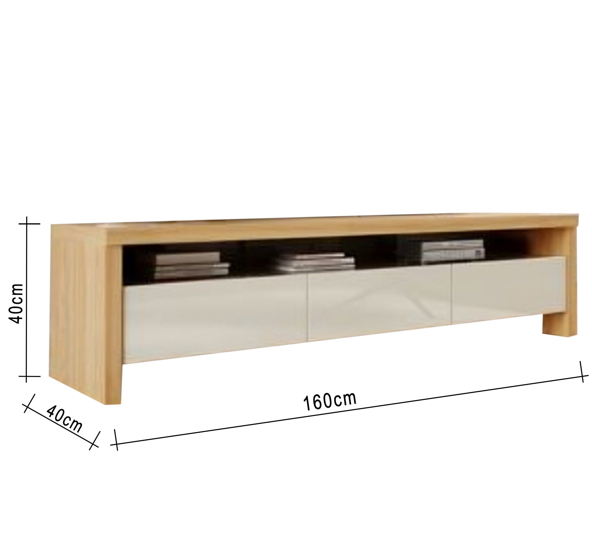 TV unit with large open shelf for storage - Vitrine Furniture - Furniture