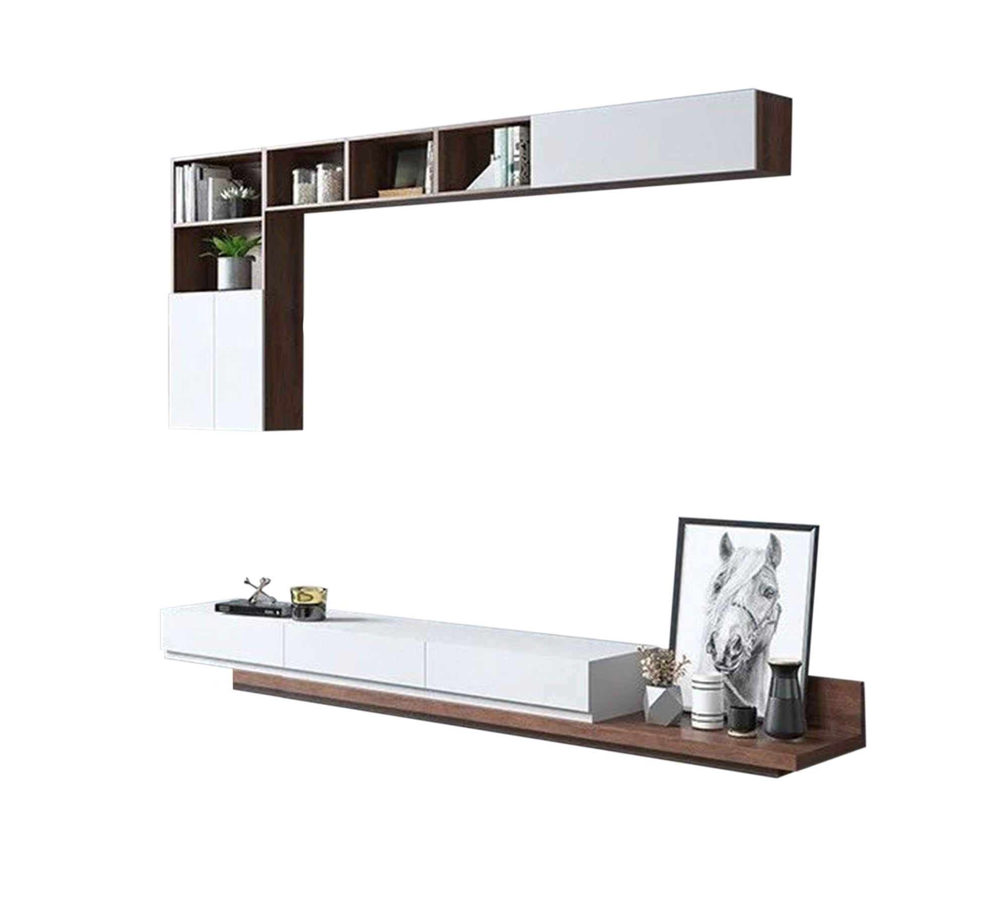 TV unit with multiple pieces and a modern table - Vitrine Furniture - Furniture