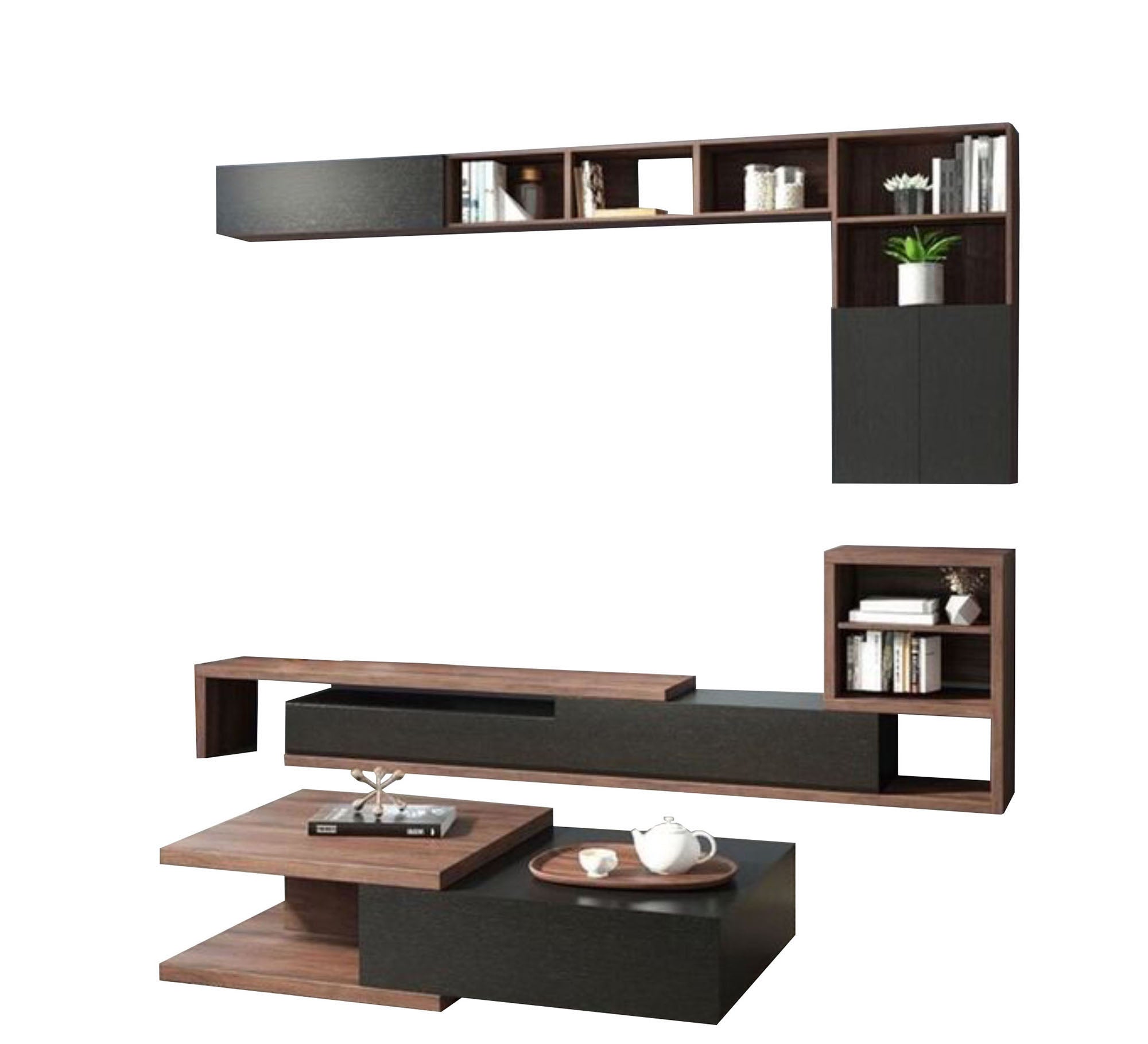 TV unit with multiple pieces in unique colors - Vitrine Furniture - Furniture