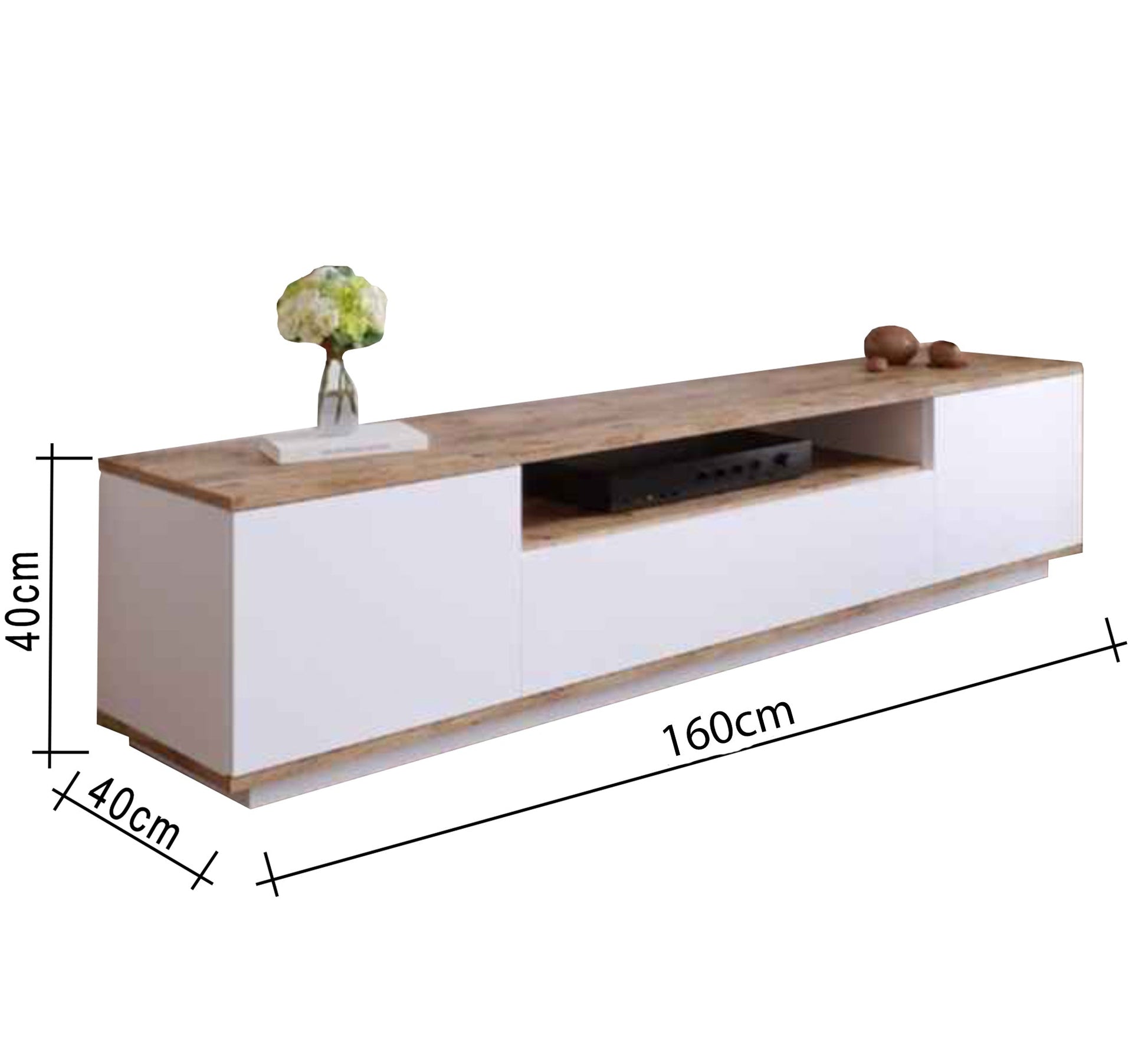 TV unit with three doors and a shelf - Vitrine Furniture - Furniture