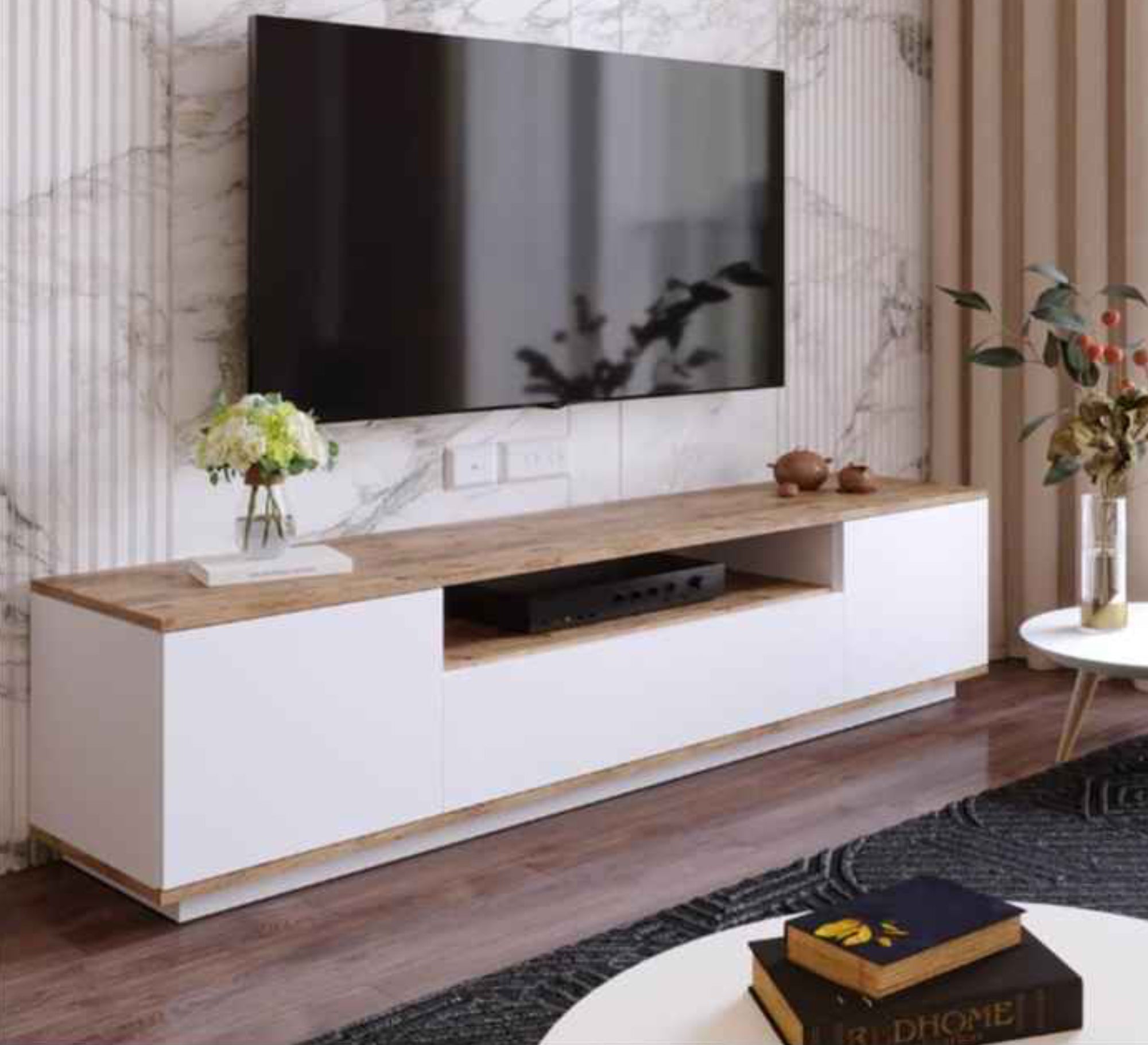 TV unit with three doors and a shelf - Vitrine Furniture - Furniture