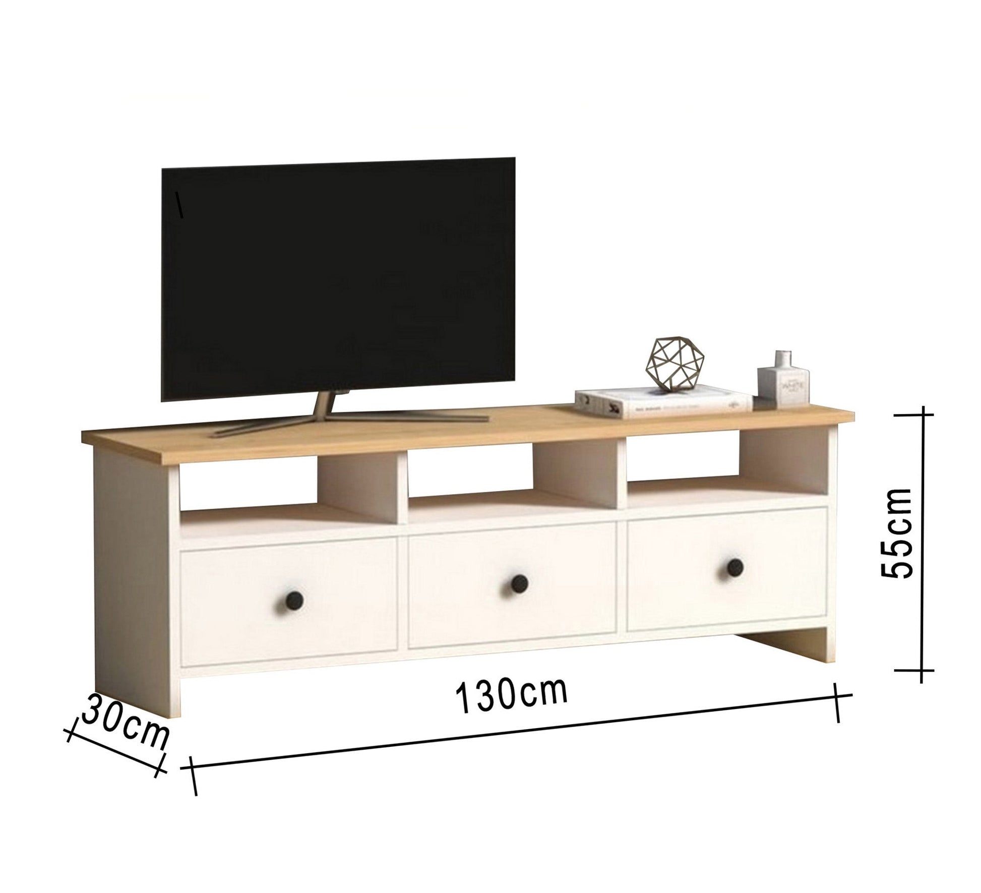 TV unit with three drawers and shelves - Vitrine Furniture - TV Table & Cabinet