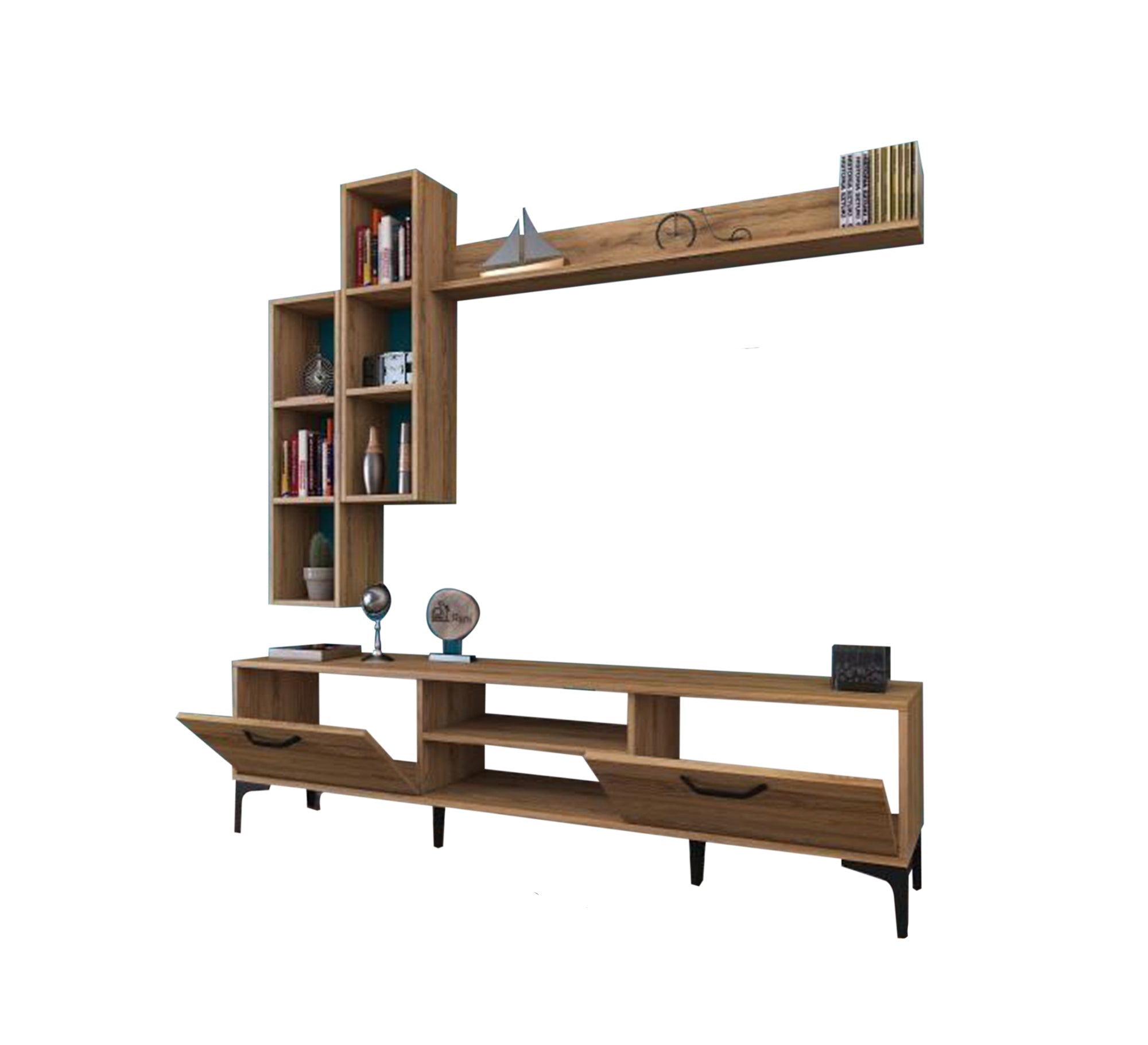 TV unit with two flap doors and two shelves - Vitrine Furniture - Furniture