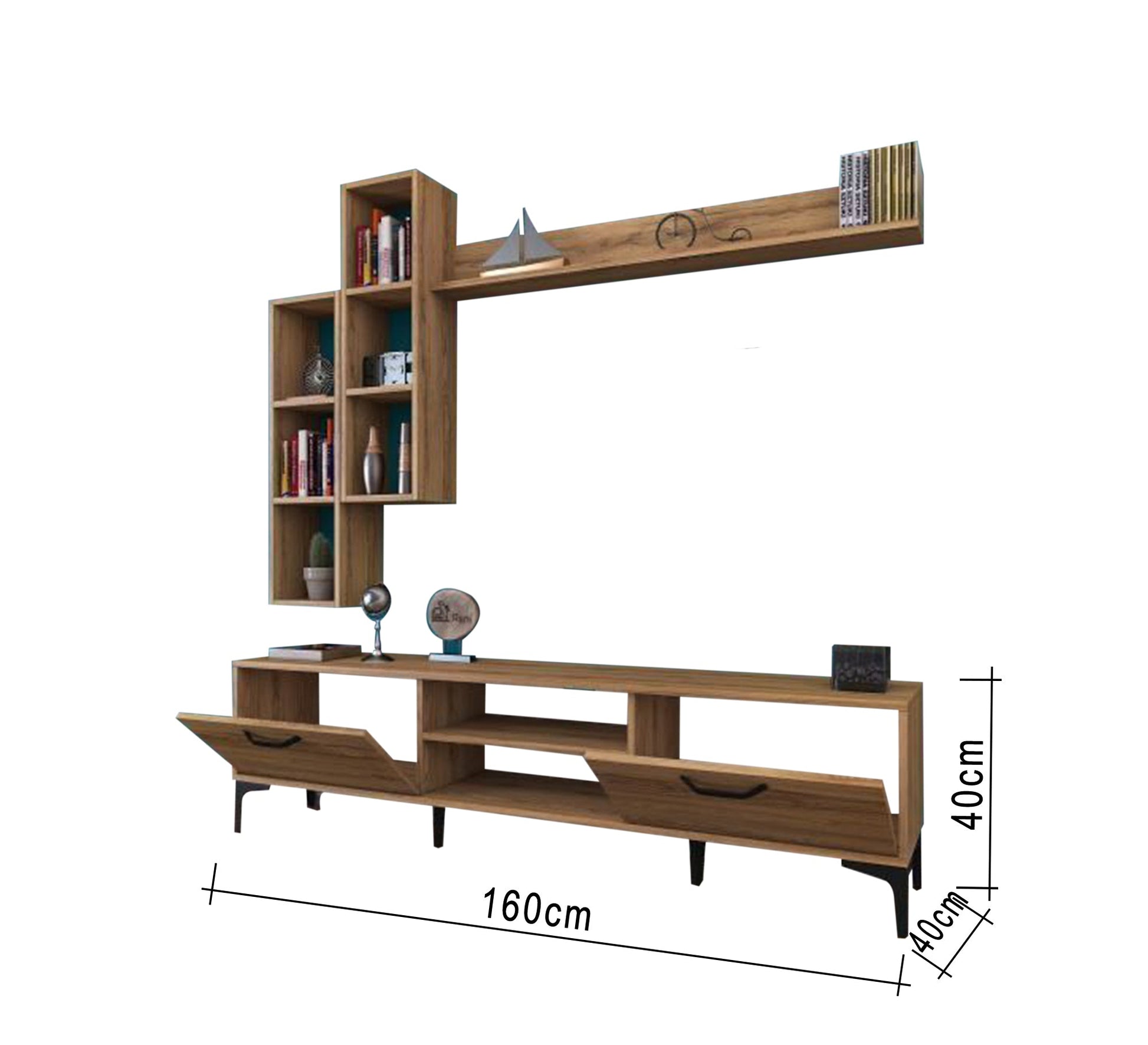 TV unit with two flap doors and two shelves - Vitrine Furniture - Furniture