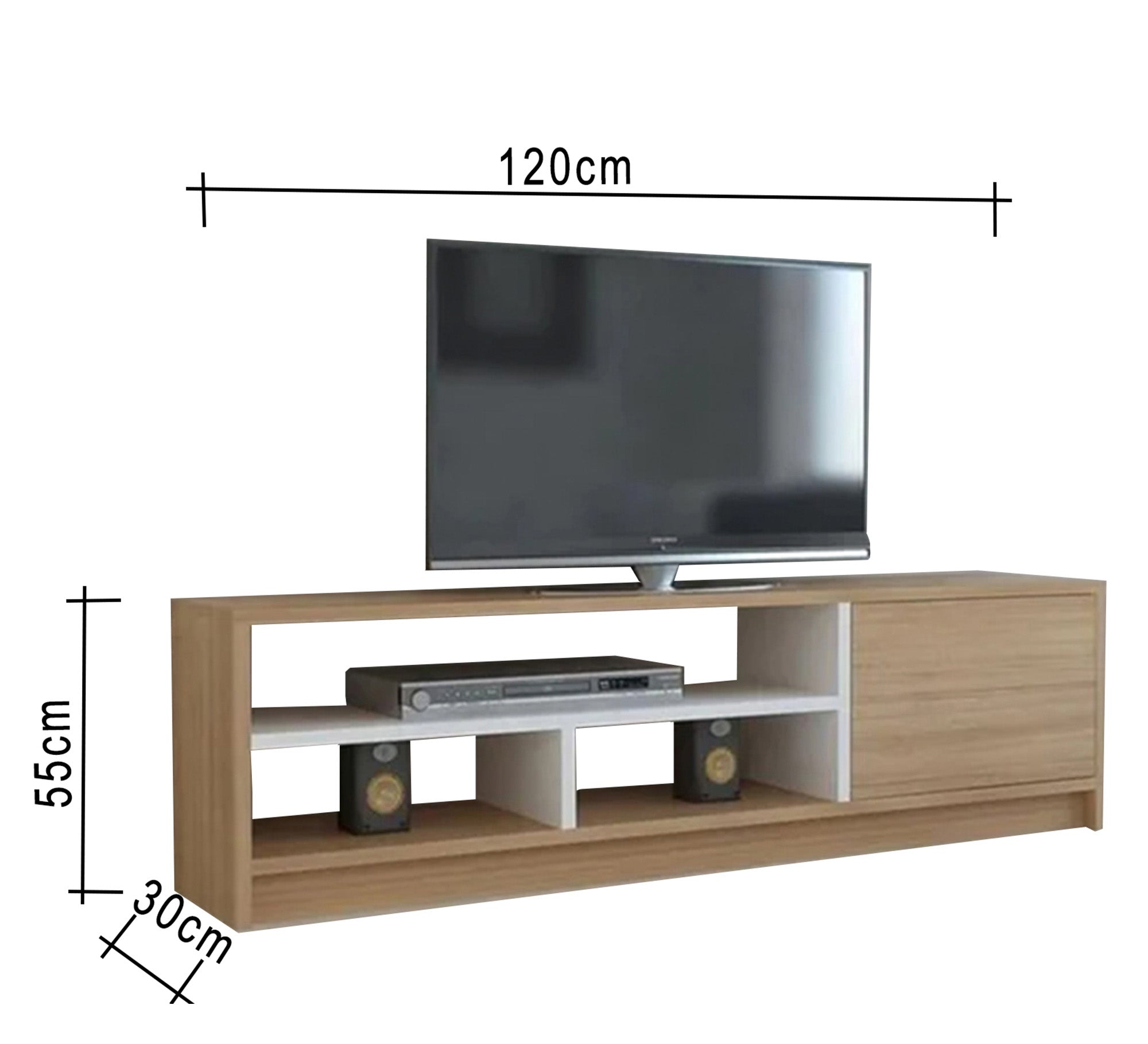TV unit with two shelves divided from inside - Vitrine Furniture - TV Table & Cabinet