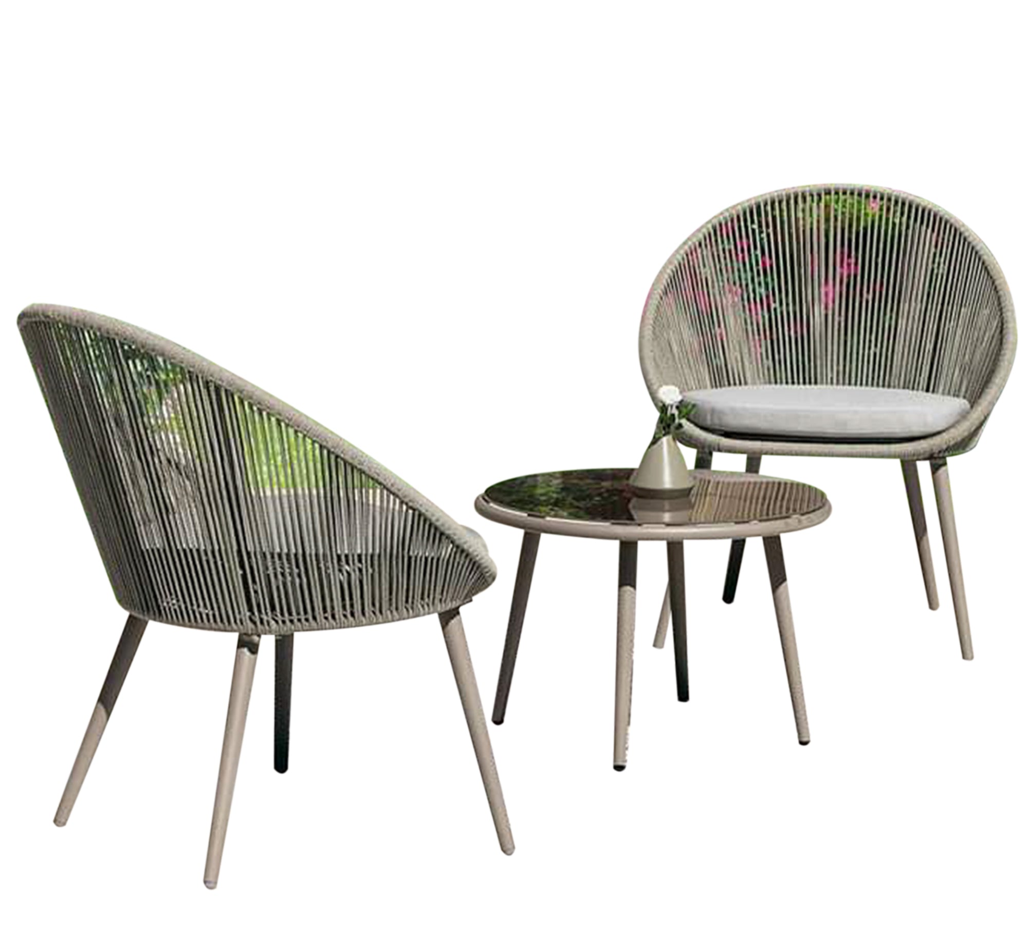 Two beige chairs and a table for the terraces - Vitrine Furniture - Outdoor Products