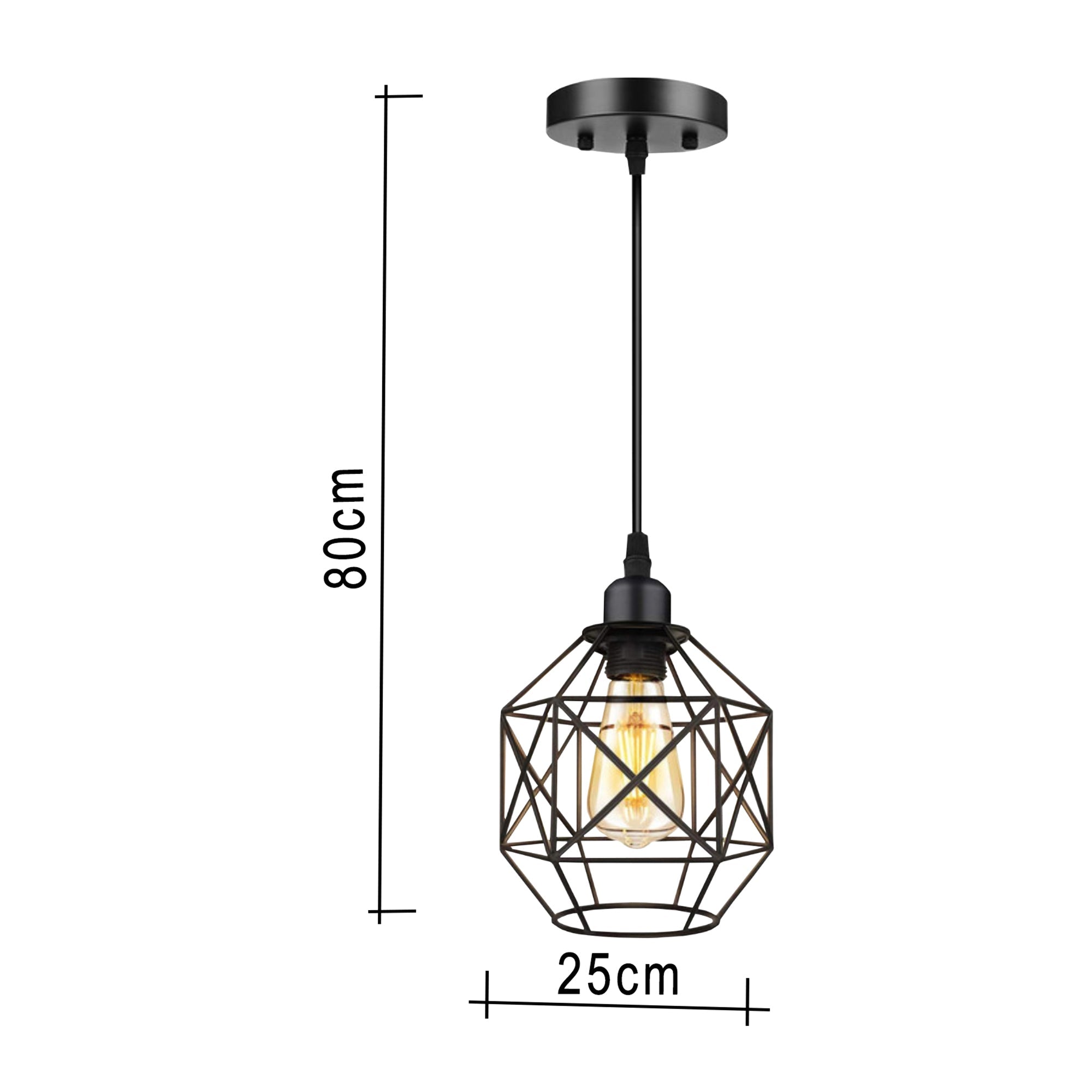 Two ceiling chandeliers with a hollow circular cage pendant - Vitrine Furniture - Lighting