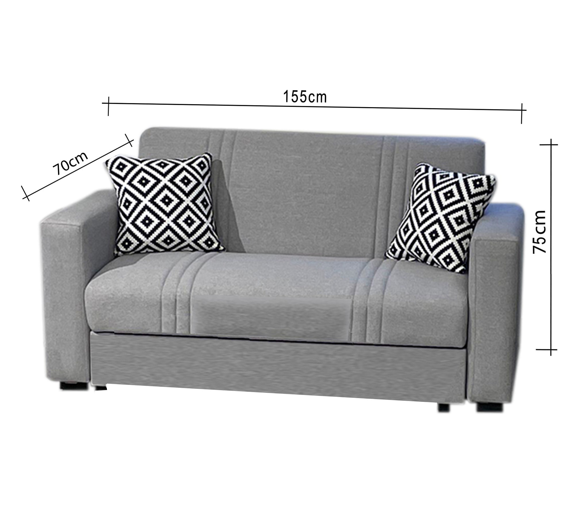 Two - Chair Sofa: Stylish & Comfortable in Gray - Vitrine Furniture - Furniture