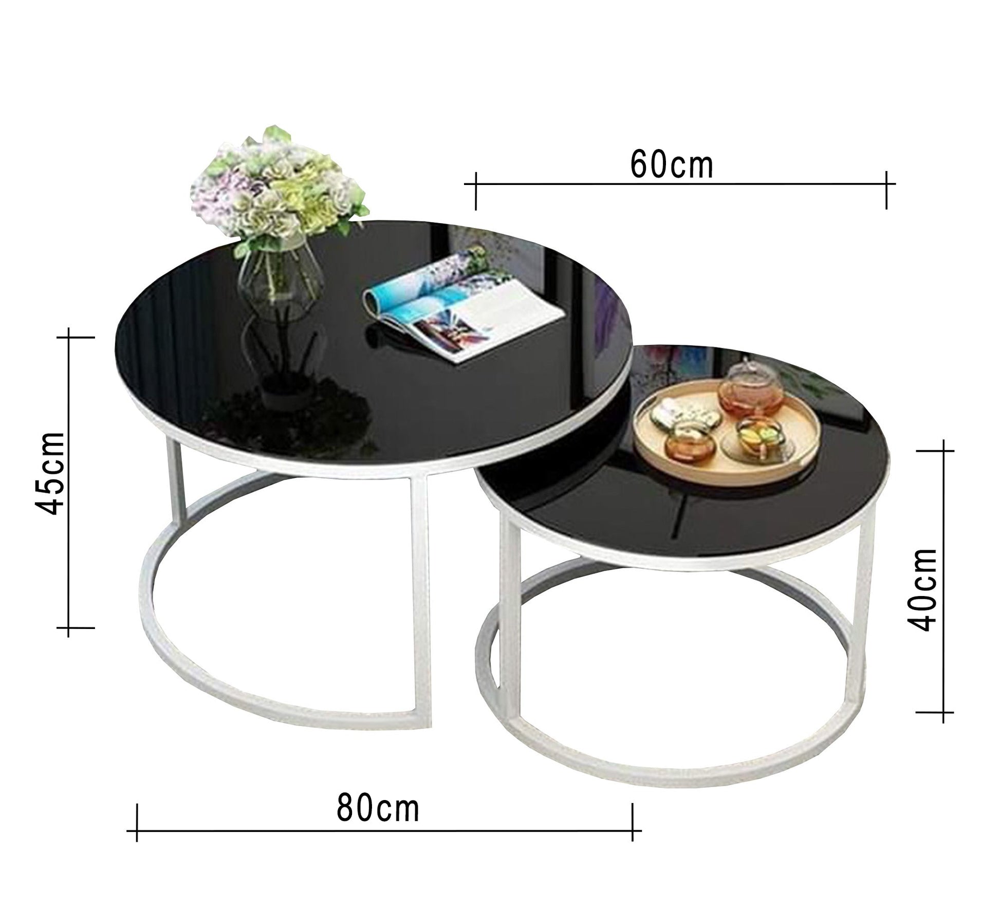 Two circular tables in black and white - Vitrine Furniture - Furniture